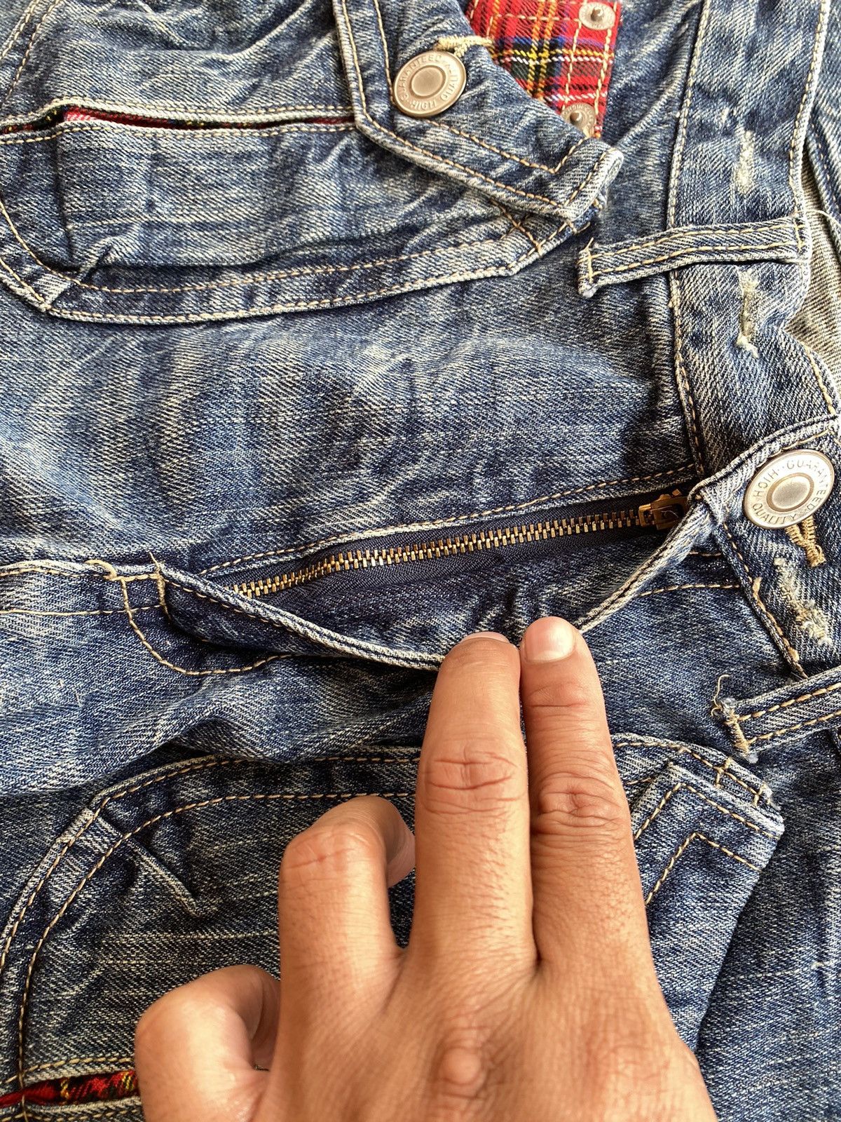 Japanese Brand × Vintage Vintage Denim Double Waist Flared Size US 32 / EU 48 - 7 Thumbnail