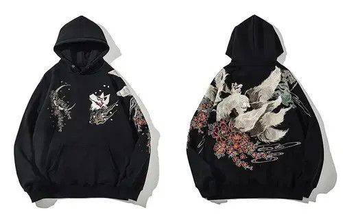 Other Hoodie Embroidered Fox Japanese Streetwear Hoodie Size US XL / EU 56 / 4 - 4 Thumbnail