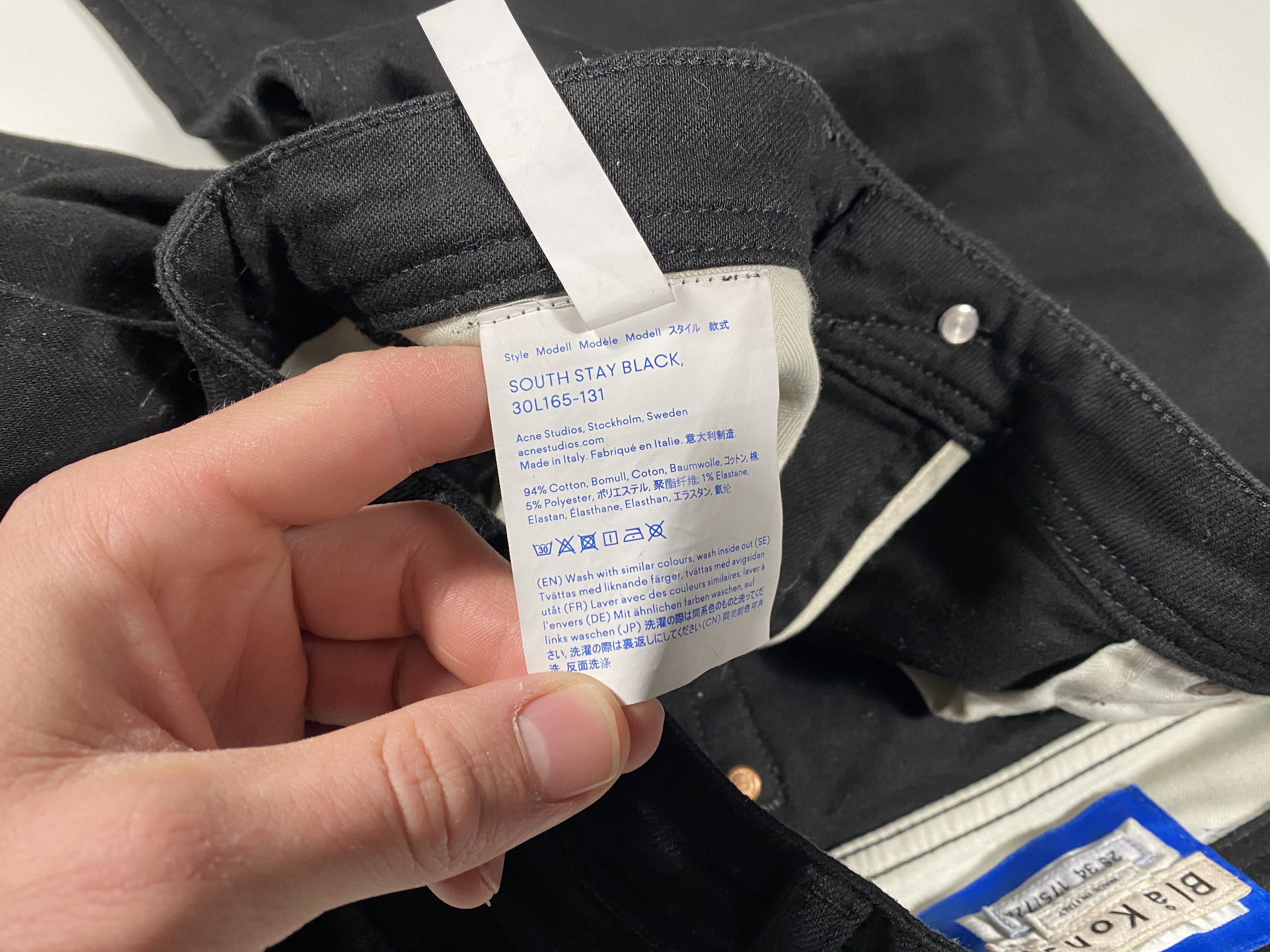 Acne Studios Acne Studios Blå Konst South Stay Black Slim Jeans 30x31.5 Size US 30 / EU 46 - 6 Thumbnail