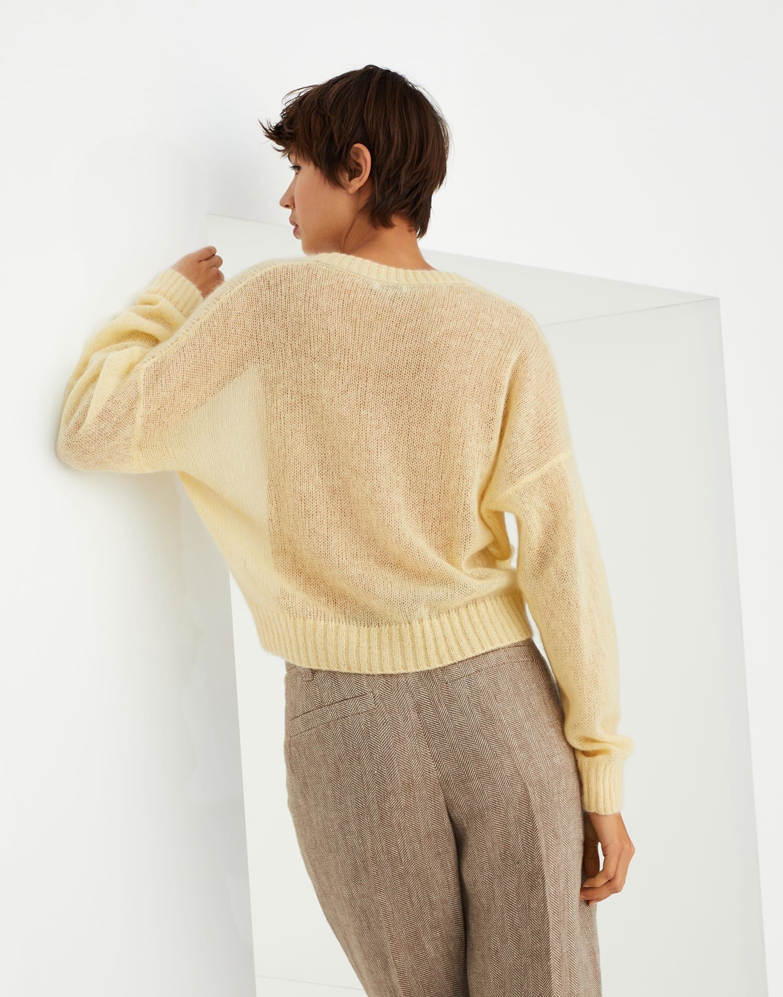 Brunello Cucinelli o1w1db10825 Cardigan in Bright Yellow Size XL / US 12-14 / IT 48-50 - 2 Thumbnail