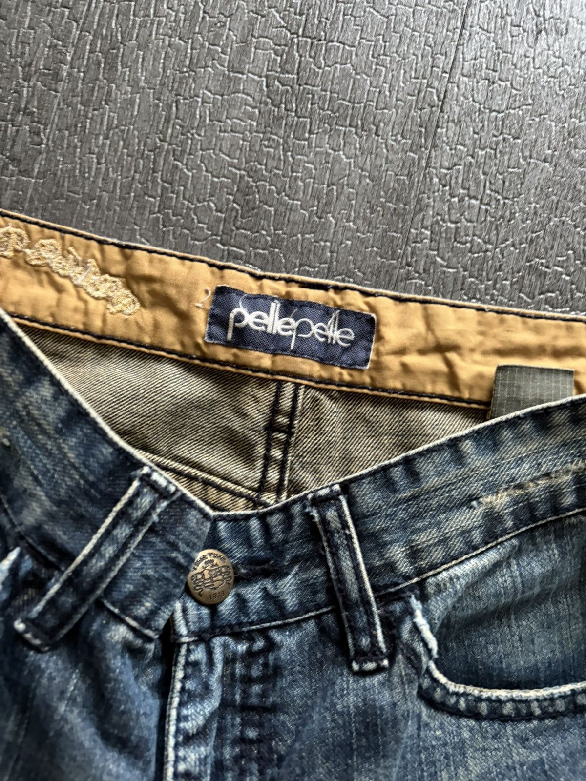 Pelle Pelle Y2k 90s Pelle Pelle cross Denim jeans embroidery stk carti Size US 31 - 5 Thumbnail