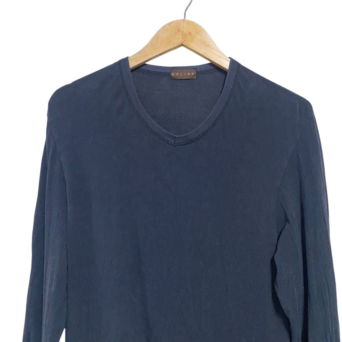 Celine Vintage Celine Navy Longsleeve Shirt Size US M / EU 48-50 / 2 - 3 Thumbnail
