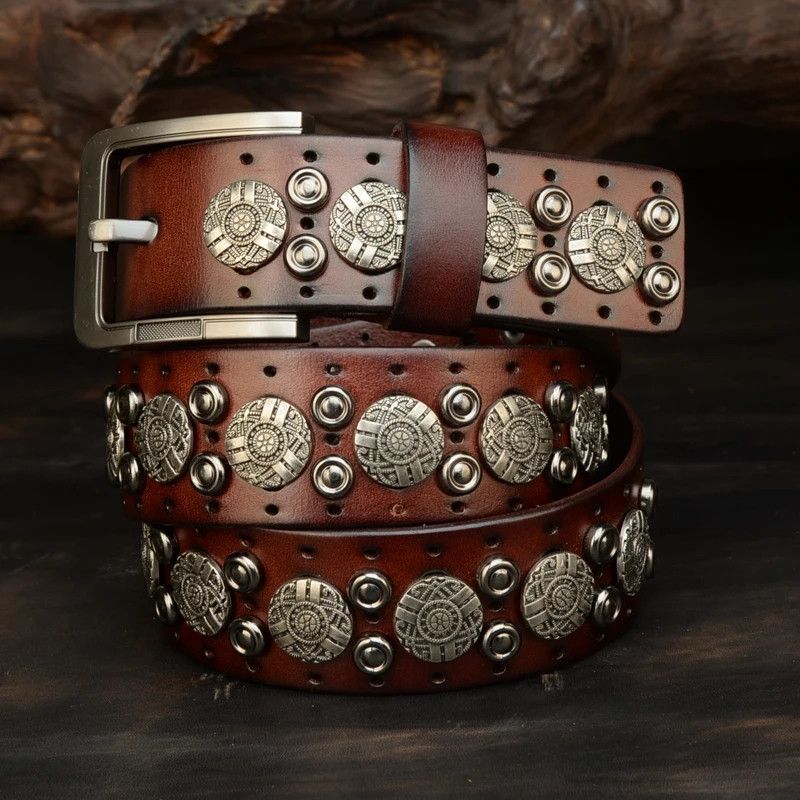 Japanese Brand × Vintage Men heavy rivet belt Size ONE SIZE - 4 Thumbnail