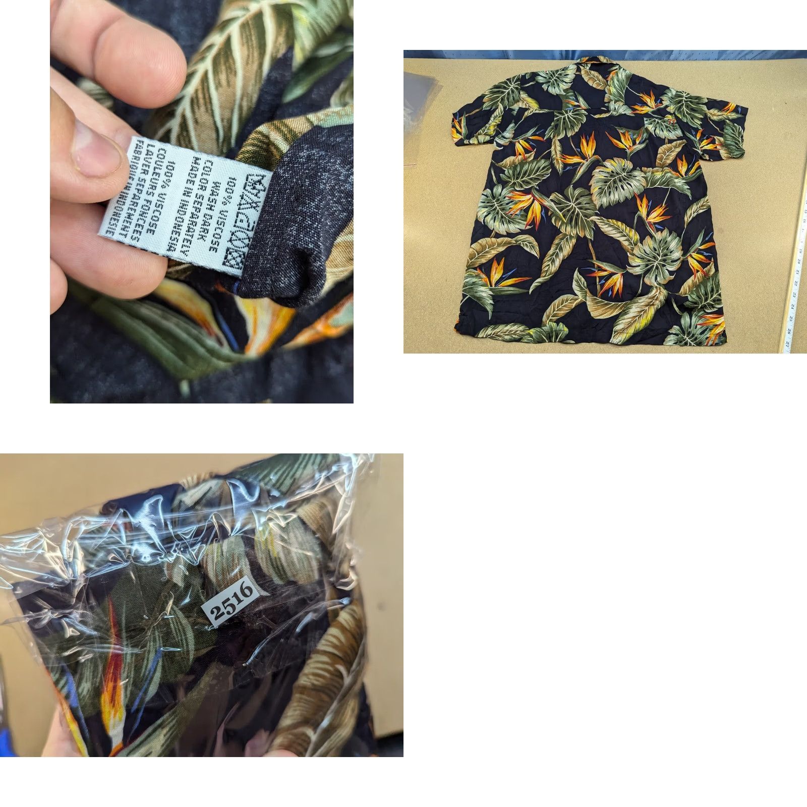 Gloverall Karmakula Mens Hawaiian Shirt Size 1 Floral Leaf All Over Print AOP Short Sleeve Shirt Mens Yellow Hawaiian 90s Theme Size US XS / EU 42 / 0 - 8 Thumbnail