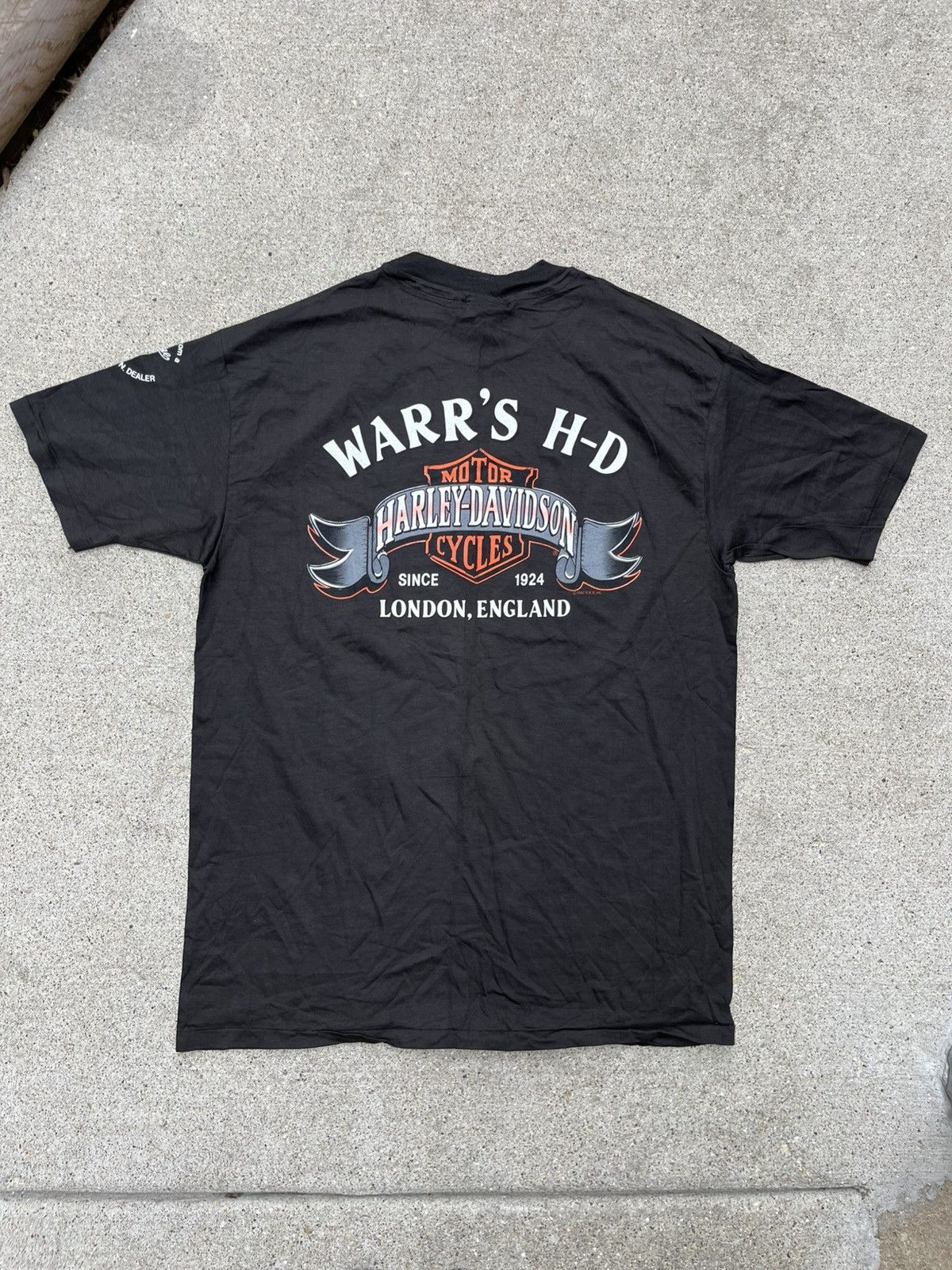 Harley Davidson Vintage 1987 Harley Davidson London Single Stitch Black Tee Size US XXL / EU 58 / 5 - 7 Thumbnail