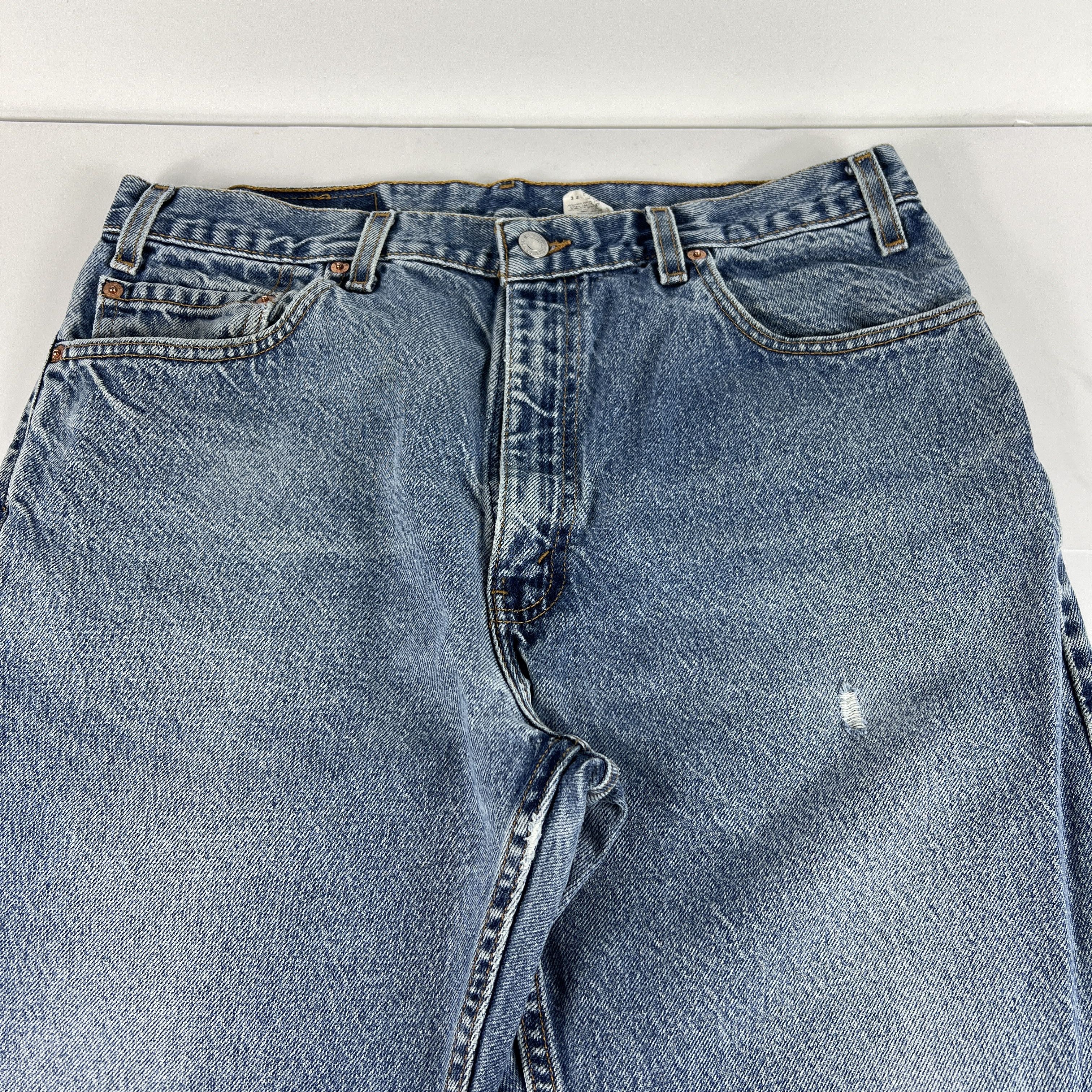 VTG Levi's Jeans 505 Straight Blue Faded Distressed Denim