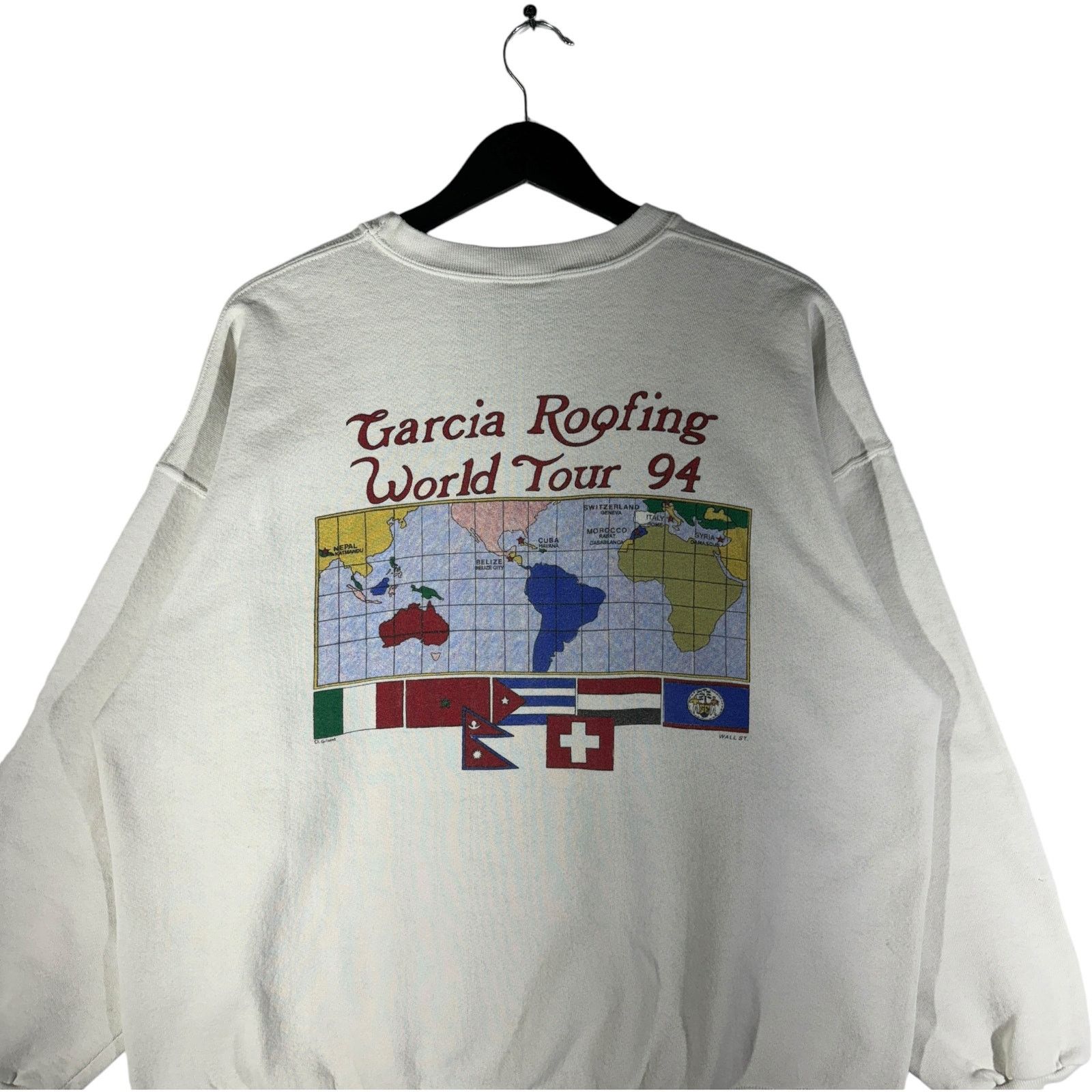 Vintage Vintage Garcia Roofing "World Tour" Crewneck 90s Size US XL / EU 56 / 4 - 6 Thumbnail