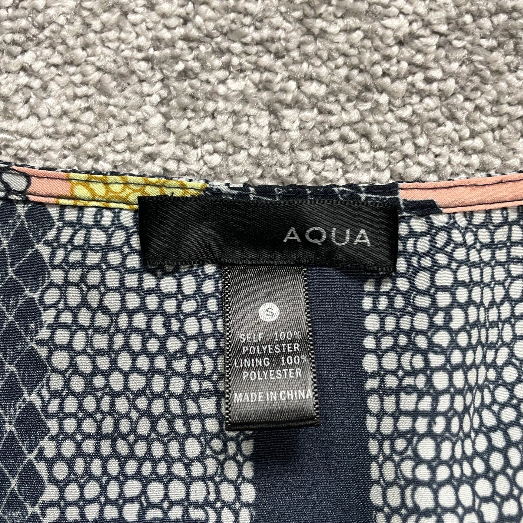 AQUA Aqua Dress Womens Small Multicolor Geometric Knit Midi Sheath Round Neck Casual Sleeve Lightweight Size S / US 4 / IT 40 - 3 Thumbnail