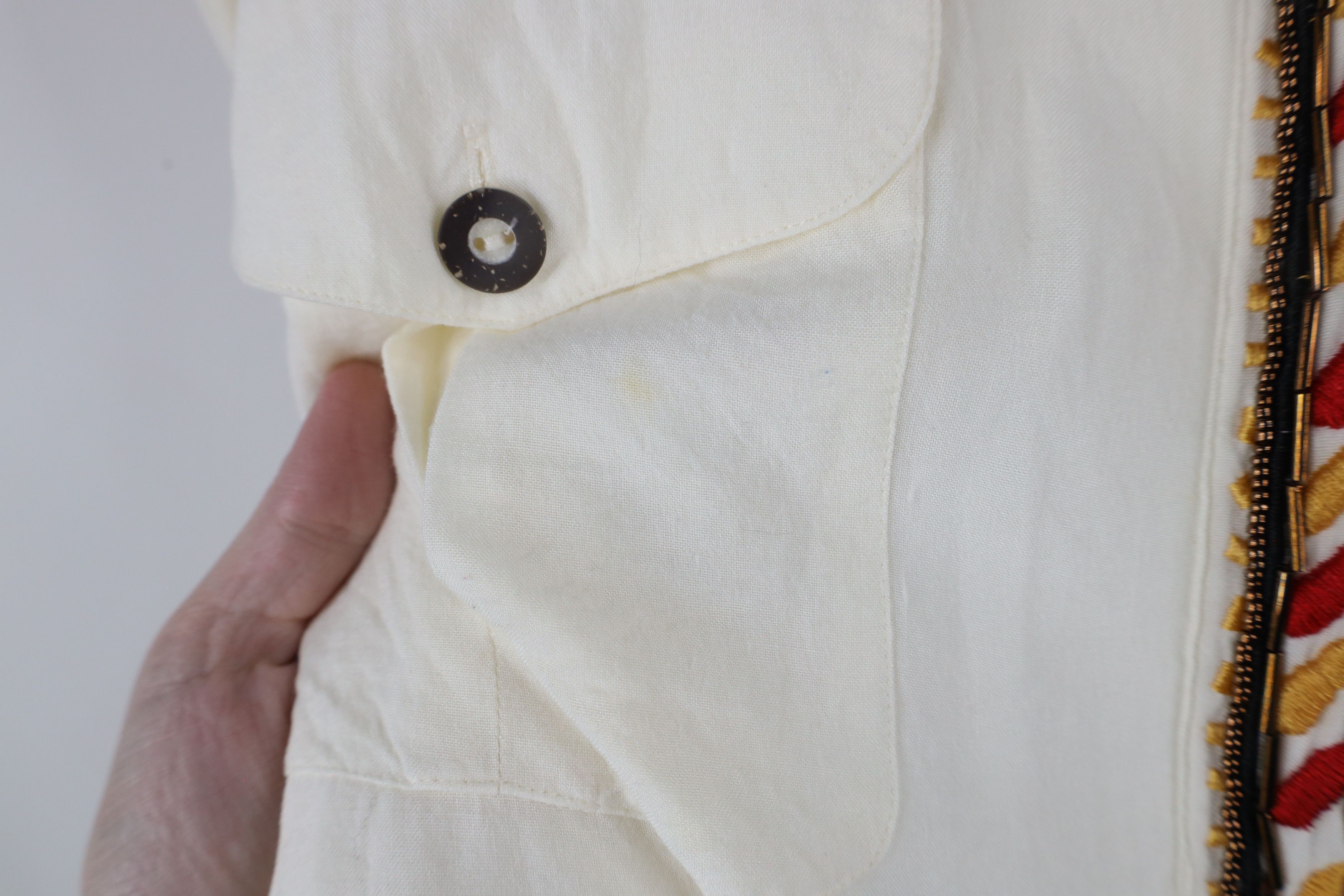 Vintage Vintage 90s Streetwear Beaded Military Style Button Shirt Size M / US 6-8 / IT 42-44 - 4 Thumbnail