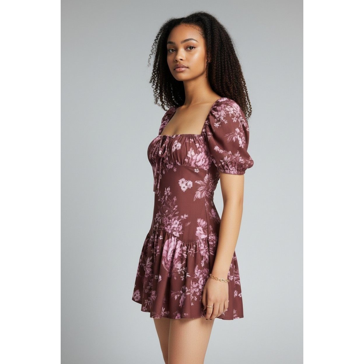 Asos ASOS DESIGN Petite Square Neck Mini Dress with Tie Back in R Size ONE SIZE - 1 Thumbnail