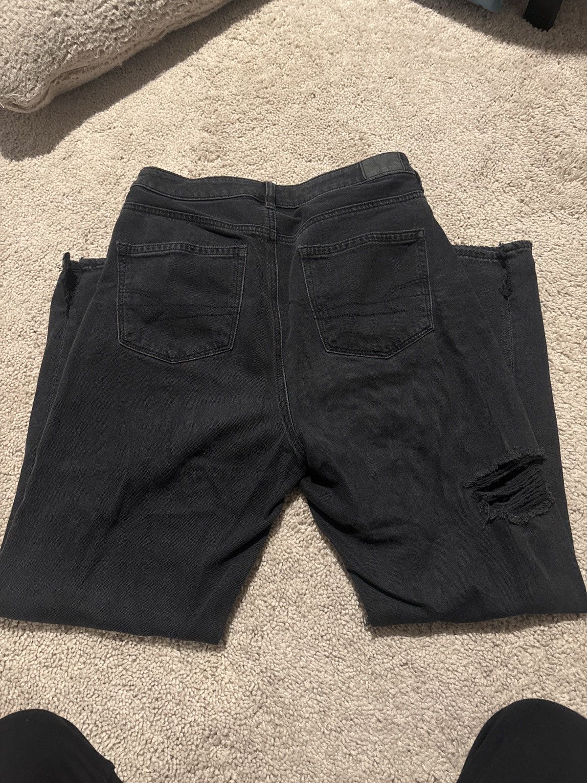 American Eagle Outfitters Heavily Distressed Black Jeans Size 30" / US 8 / IT 44 - 1 Thumbnail