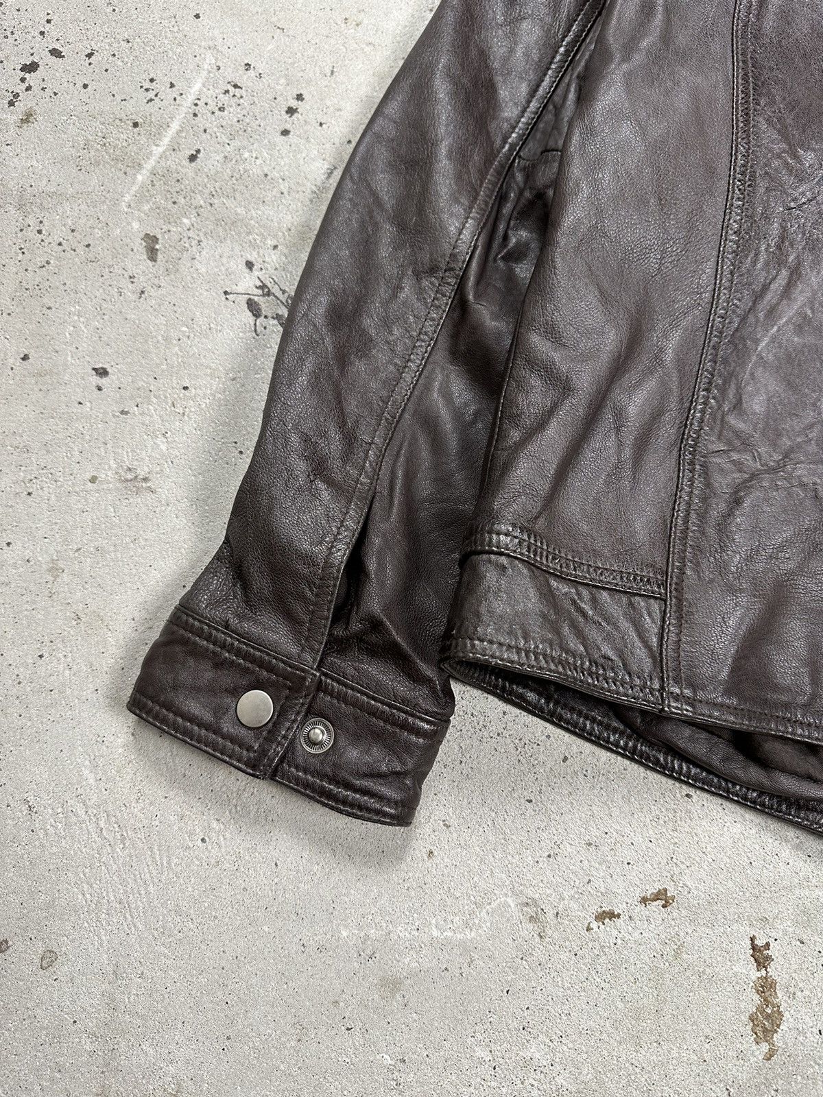 Genuine Leather × Vintage ‼️ Vintage y2k Brown Lamb Leather Jacket Size US L / EU 52-54 / 3 - 10 Thumbnail