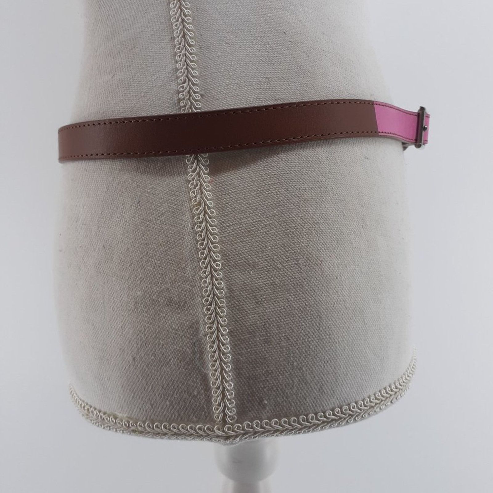 Gap Gap Women Size Small Belt Skinny Two Tone Brown Pink Leather Size ONE SIZE - 10 Thumbnail