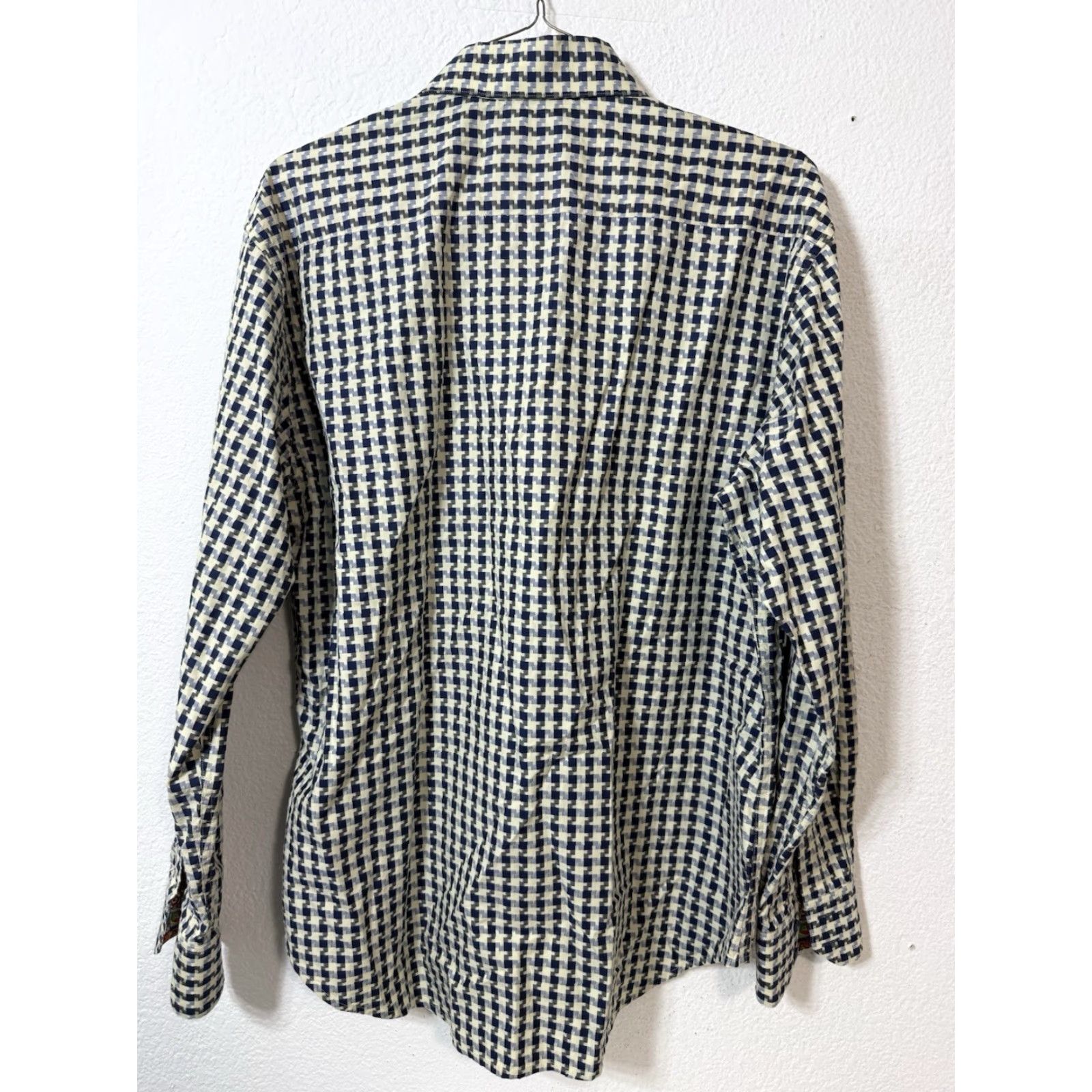 Robert Graham VINTAGE Robert Graham Shirt Blue Beige Long Sleeve Button Front Sz XL Size US XL / EU 56 / 4 - 6 Thumbnail