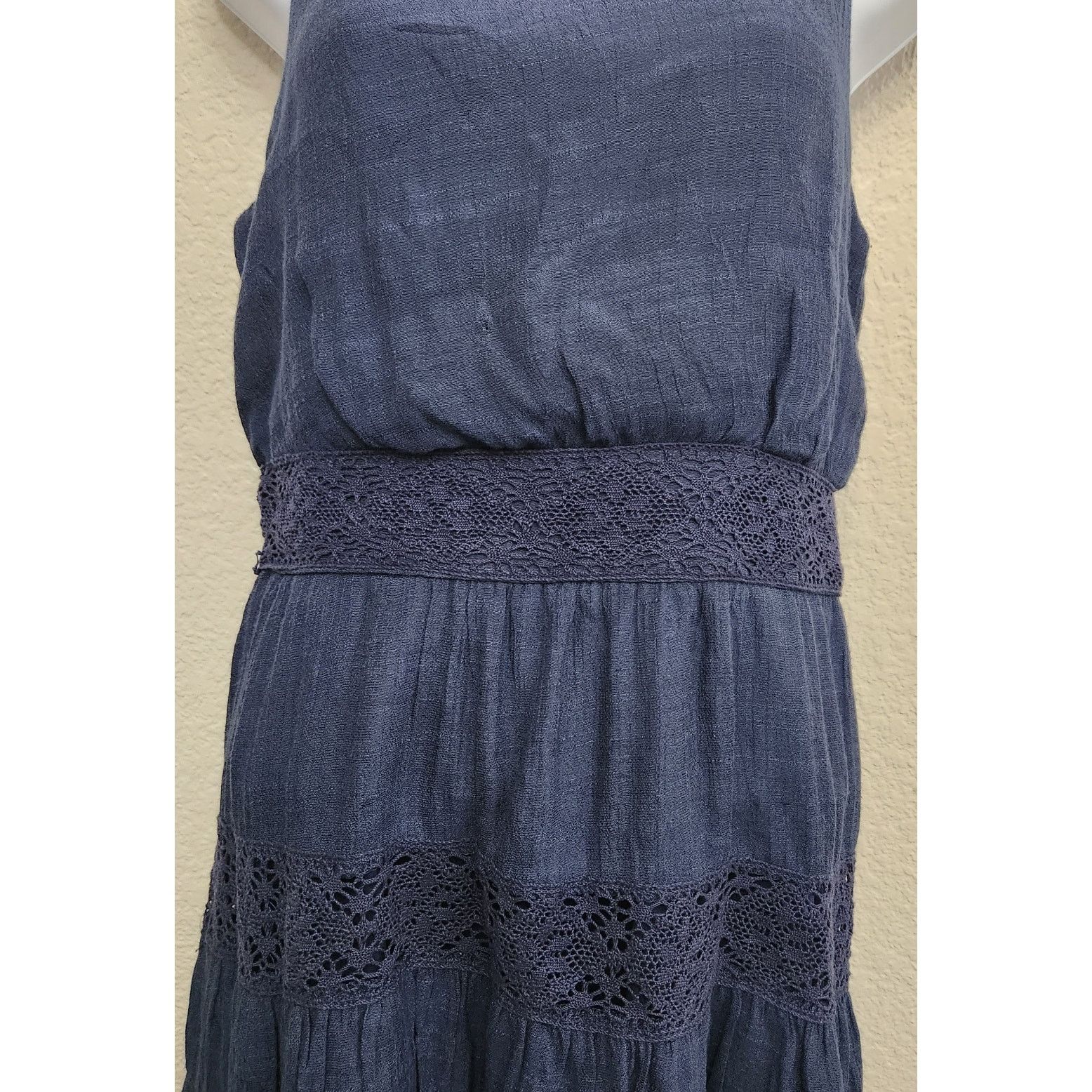 Other Lily Rose Blue Lace Crochet Insert Sleeveless Mini Dress M Size M / US 6-8 / IT 42-44 - 2 Thumbnail