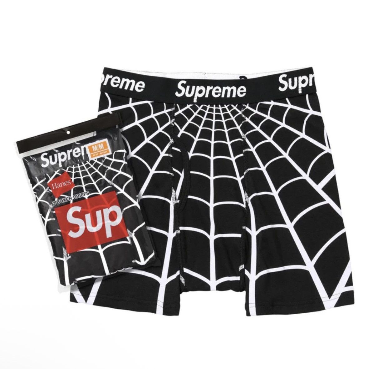 Supreme SUPREME HANES BOXER BRIEFS [MEDIUM M] BLACK 4 PACK SIZE 32