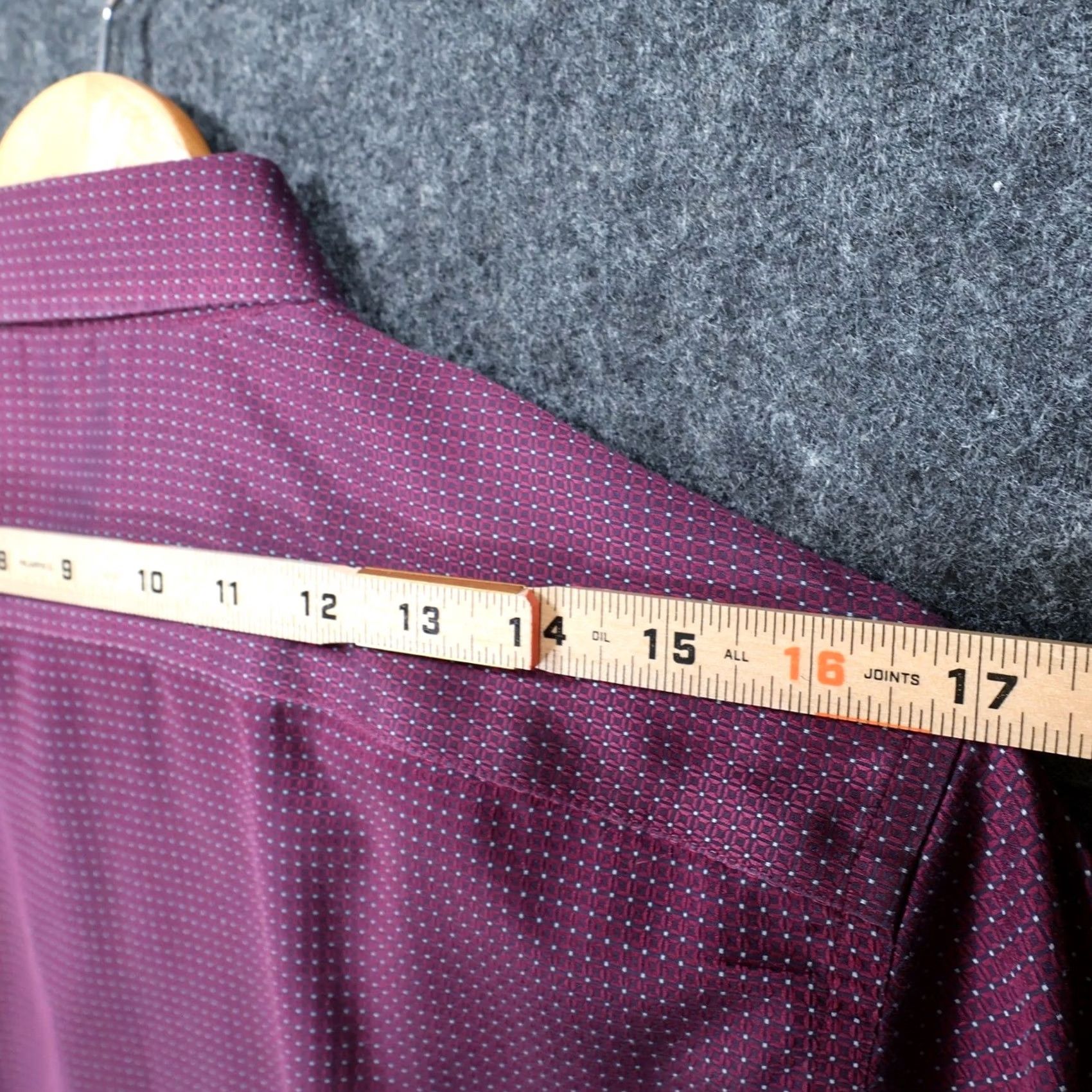 Murano Murano Button Down Shirt Mens Medium Burgundy Slim Fit Geometric 100% Cotton Size US M / EU 48-50 / 2 - 6 Thumbnail