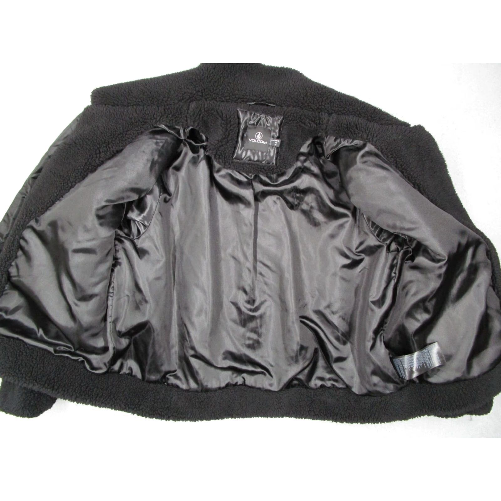 Volcom Volcom Jacket Women 16 Black Sherpa Fleece Full Zip Lined Fuzzy Gorpcore Size XXL / US 16-18 / IT 52-54 - 4 Thumbnail