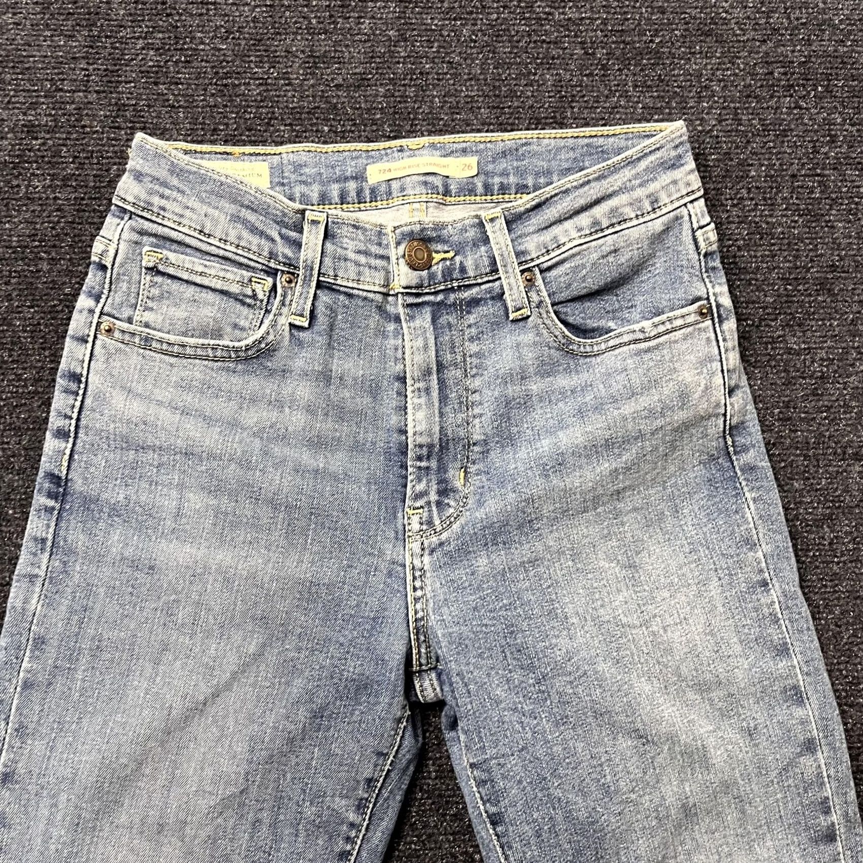 Levi's Levi's Jeans Womens 26 High Rise Straight Light Wash Blue Distressed Denim Jeans Size 26" / US 2 / IT 38 - 3 Thumbnail