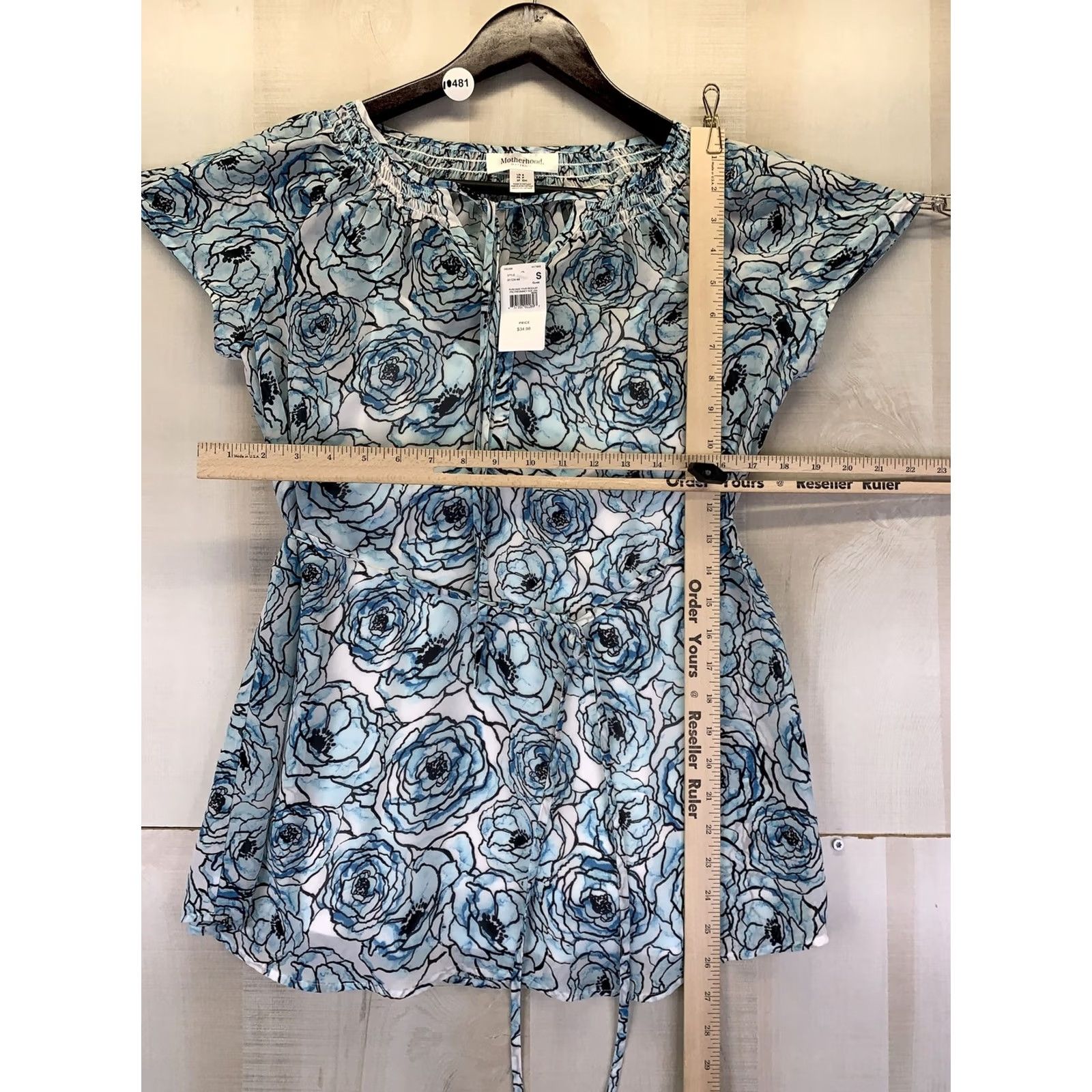 Vintage Motherhood Maternity Blue Floral Chiffon Sheer Top S Womens Blouse Shirt Size S / US 4 / IT 40 - 3 Thumbnail