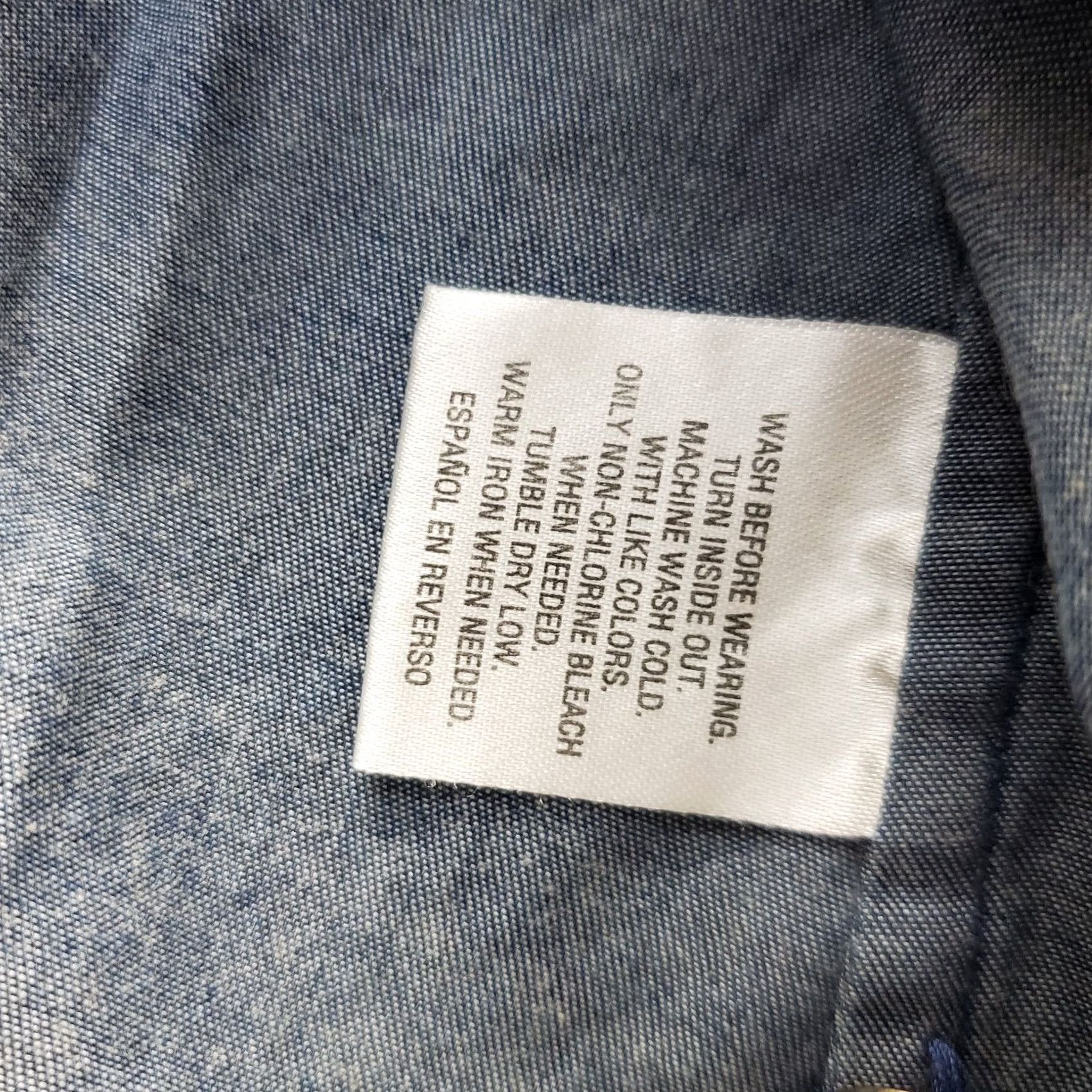 Charter Club Charter Club Western Shirt Womens Size 10P Blue Cotton Roll Tab Sleeve Snap Front Size L / US 10 / IT 46 - 6 Thumbnail