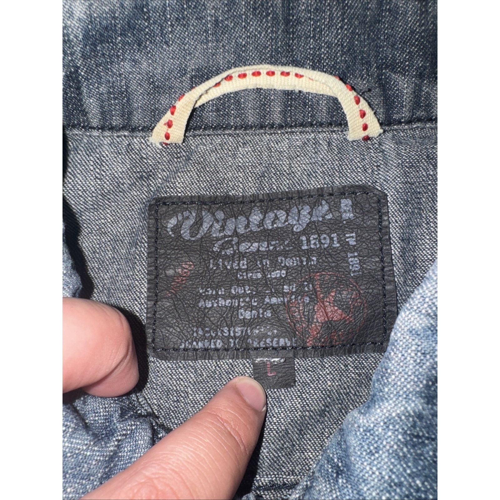 Vintage Vintage Genes Denim Trucker Jacket Synch Honeycomb Large USA Size US L / EU 52-54 / 3 - 4 Thumbnail
