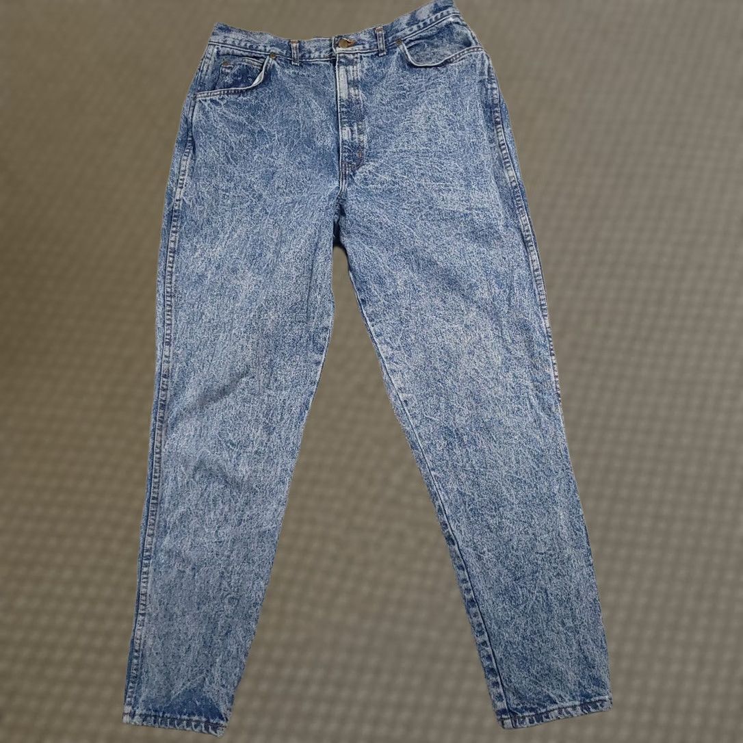 Vintage VINTAGE Chic Jeans Womens 14 Blue High Waisted Acid Wash Tapered Mom Denim 80s 90s USA Size 36" / US 14 / IT 50 - 1 Thumbnail