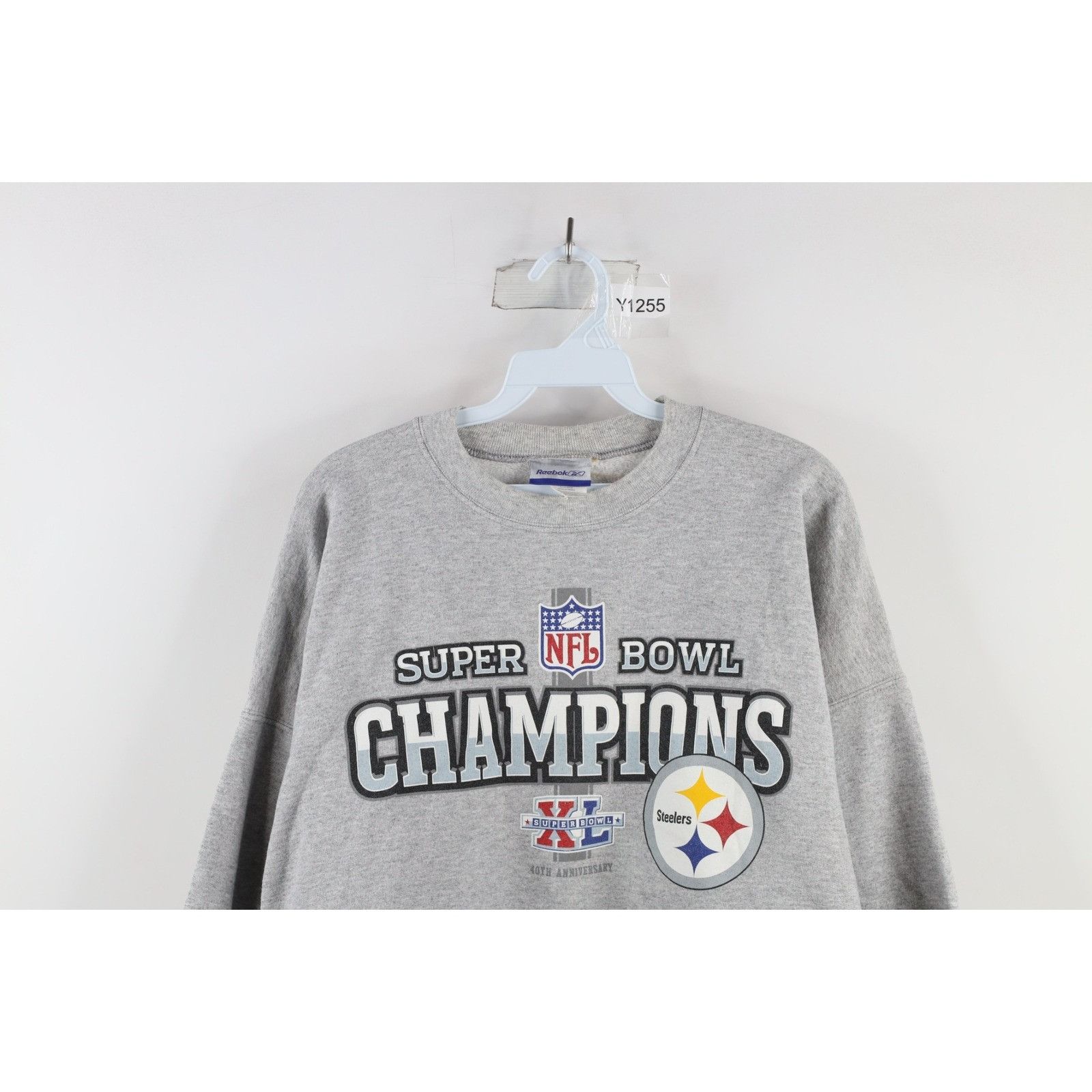 Reebok Vintage Reebok Super Bowl XL Pittsburgh Steelers Sweatshirt Size US XL / EU 56 / 4 - 2 Thumbnail