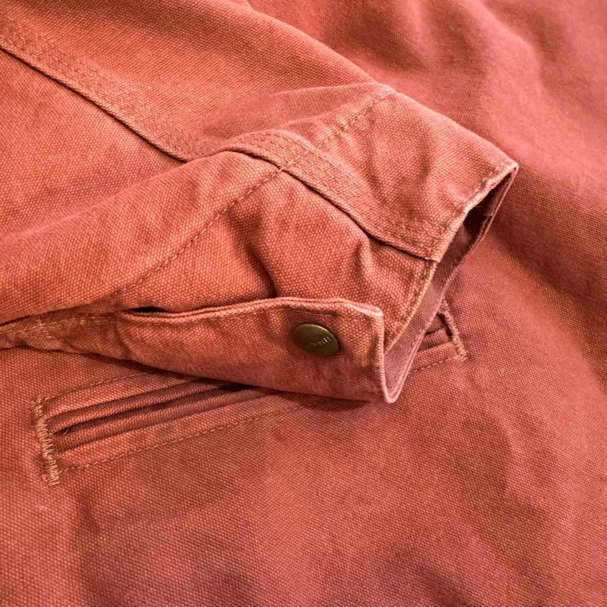 Carhartt × Vintage Vintage Salmon Carhartt Cropped Detroit Style Jacket Size XL / US 12-14 / IT 48-50 - 5 Thumbnail