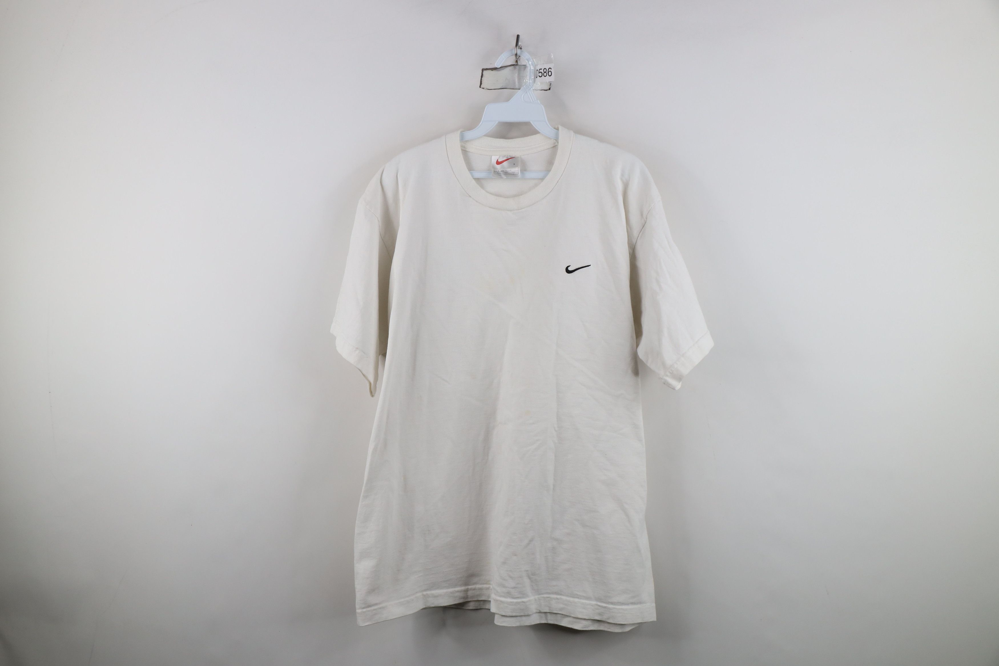 Nike Vintage 90s Nike Travis Scott Mini Swoosh T-Shirt White USA Size US L / EU 52-54 / 3 - 1 Thumbnail