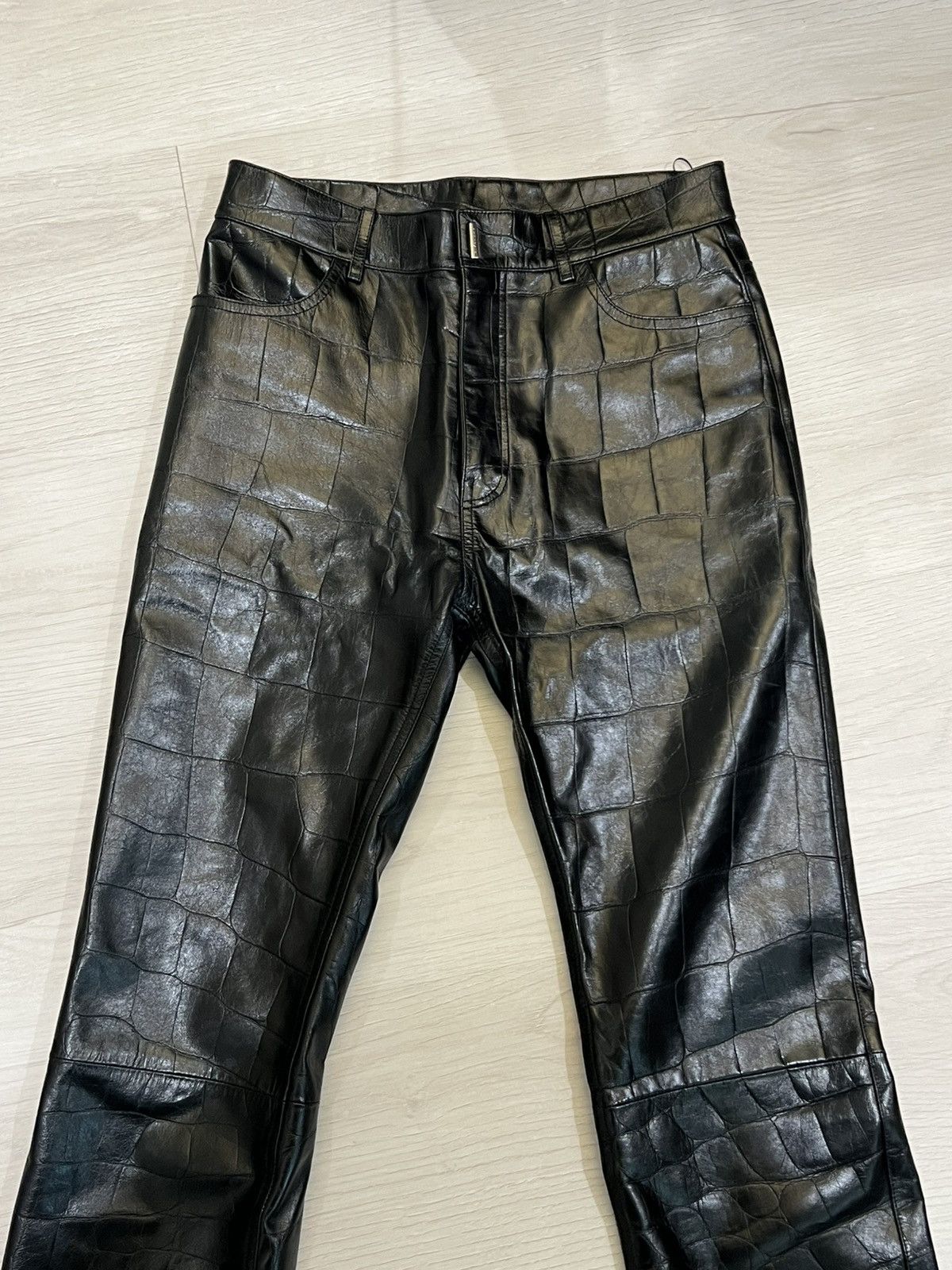 Givenchy Givenchy Croc Embossed Leather Pants Size US 32 / EU 48 - 1 Thumbnail