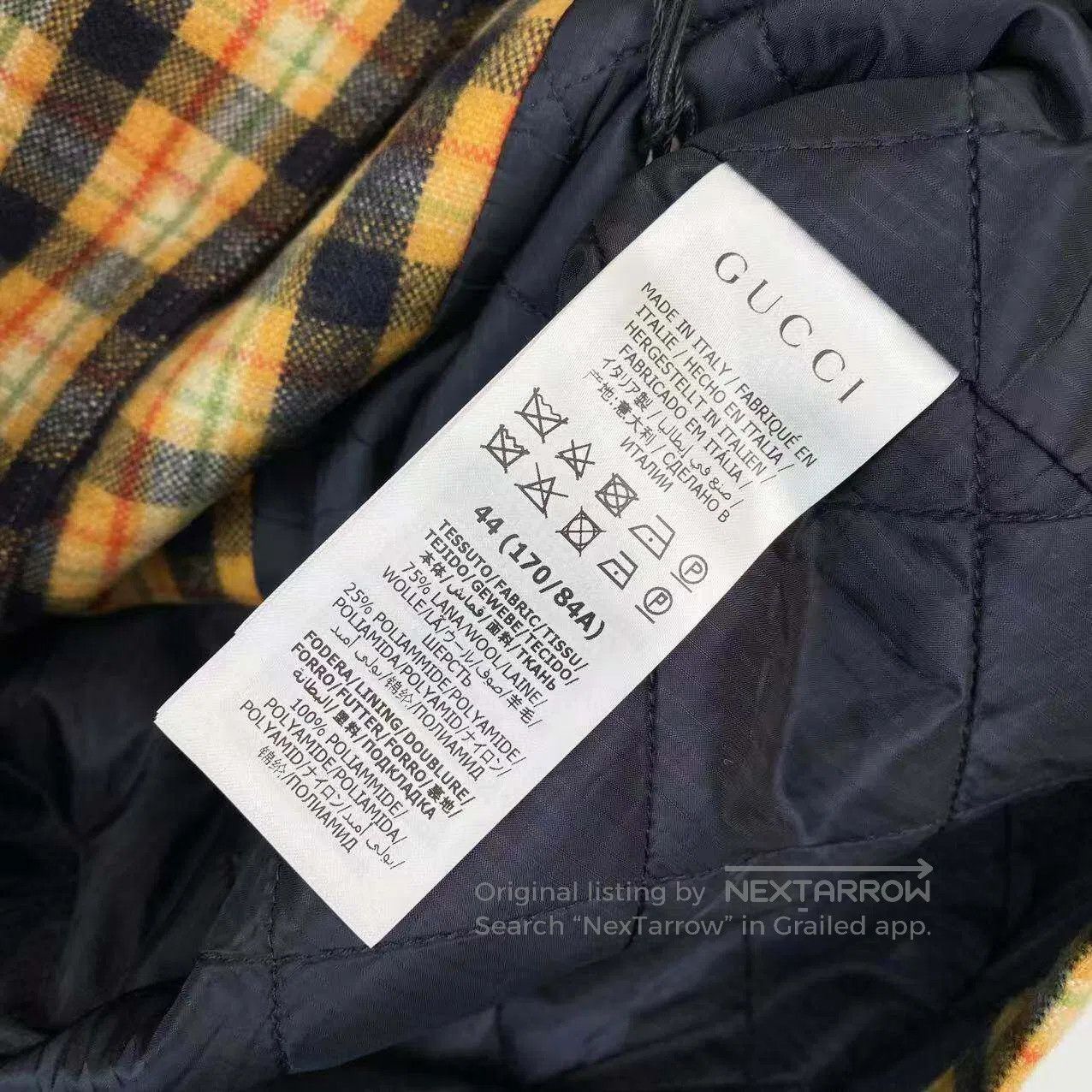 Gucci Guicci Sleeve logo check wool jacket| Size M / US 6-8 / IT 42-44 - 4 Thumbnail