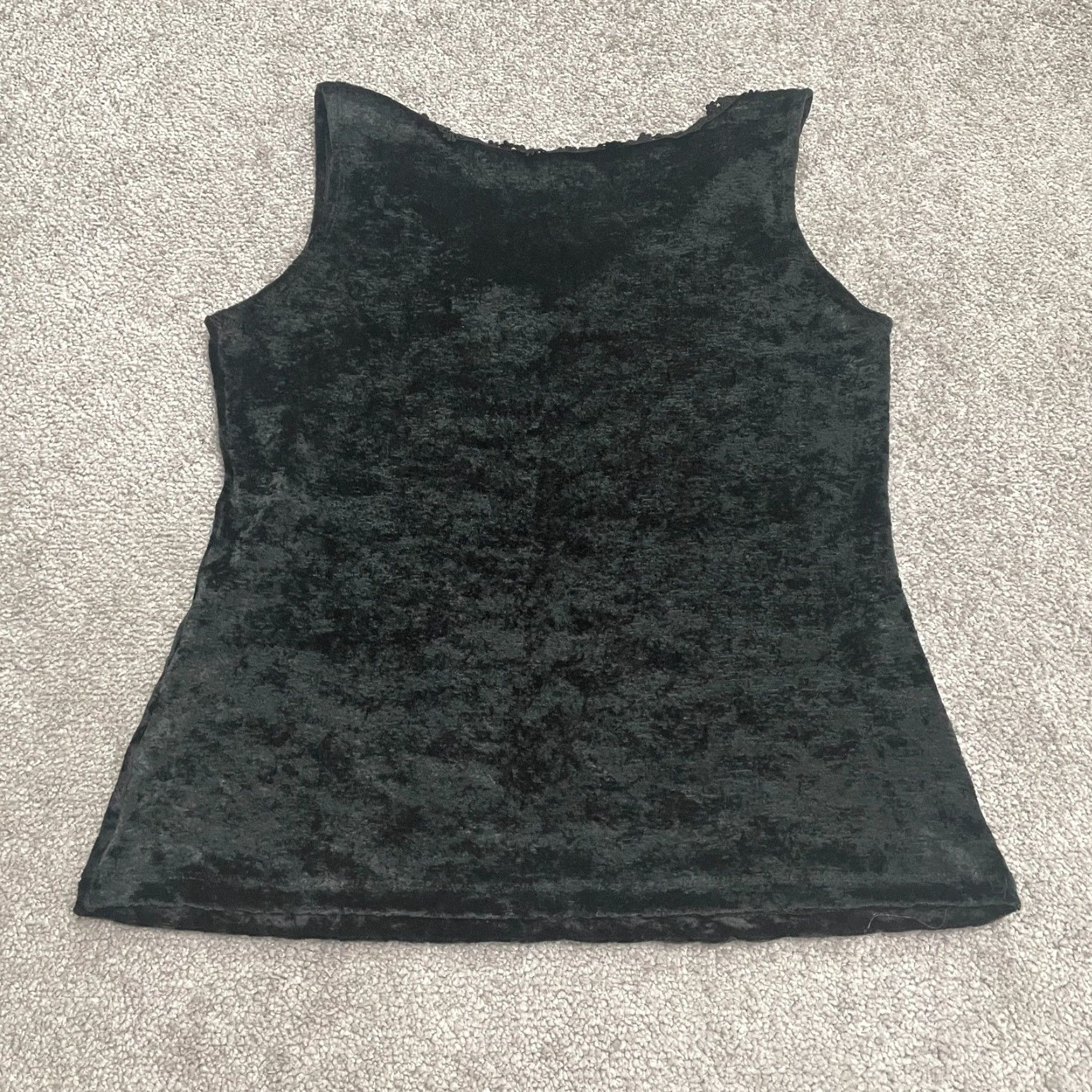 Velvet VINTAGE Worn Out Tank Top Womens M Velvet Lace Trim Black V-Neck Casual Shirt Size M / US 6-8 / IT 42-44 - 2 Thumbnail