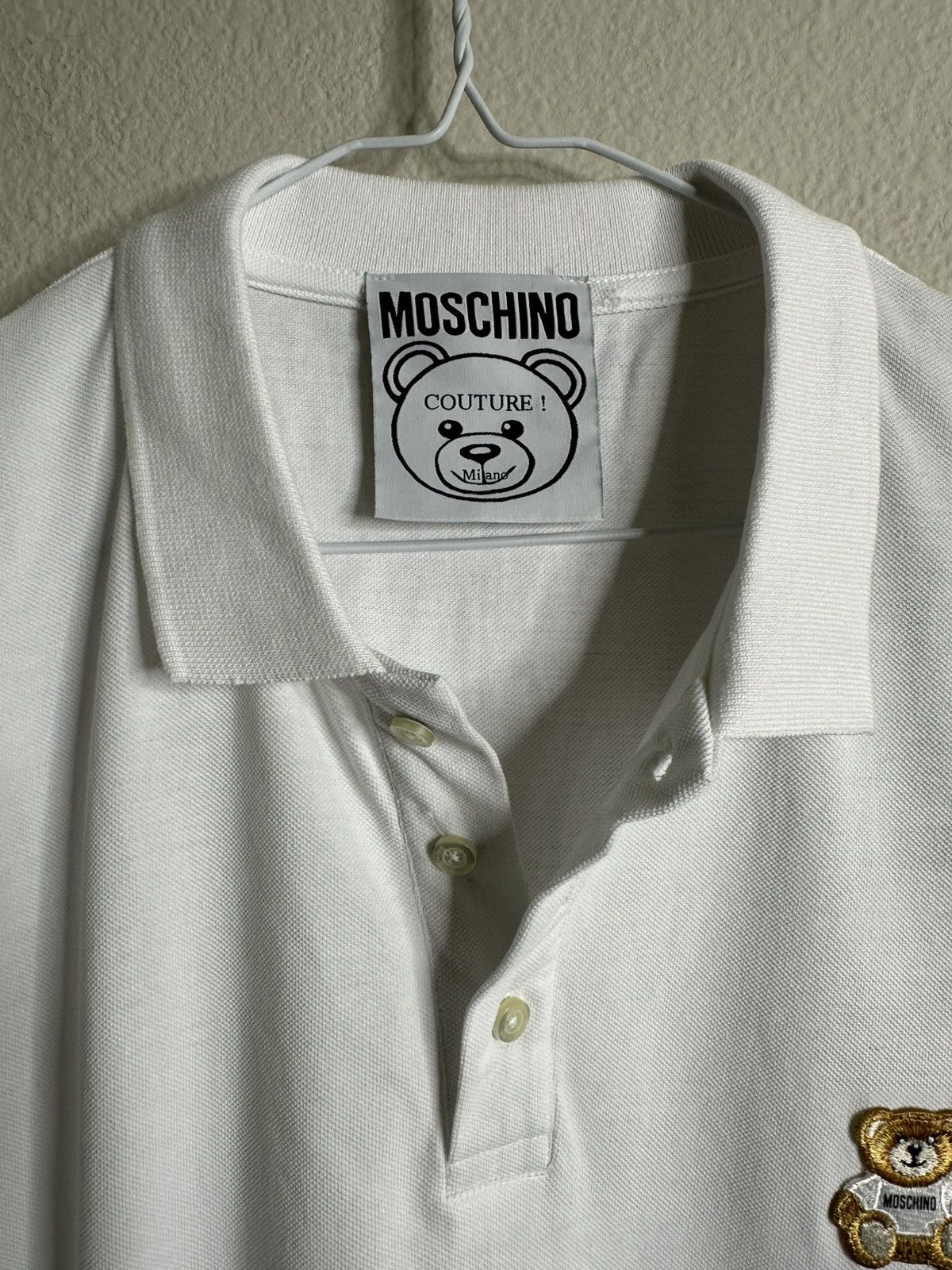 Moschino Moschino Couture Milano Teddy Bear Logo Polo Shirt Size US L / EU 52-54 / 3 - 4 Thumbnail