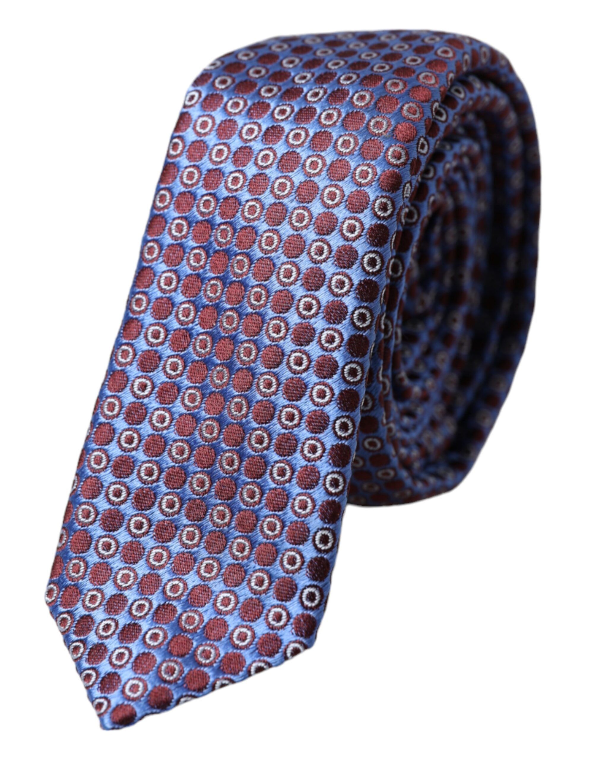 Dolce & Gabbana Blue Purple Patterned Silk Adjustable Men Men's Tie Size ONE SIZE - 1 Thumbnail