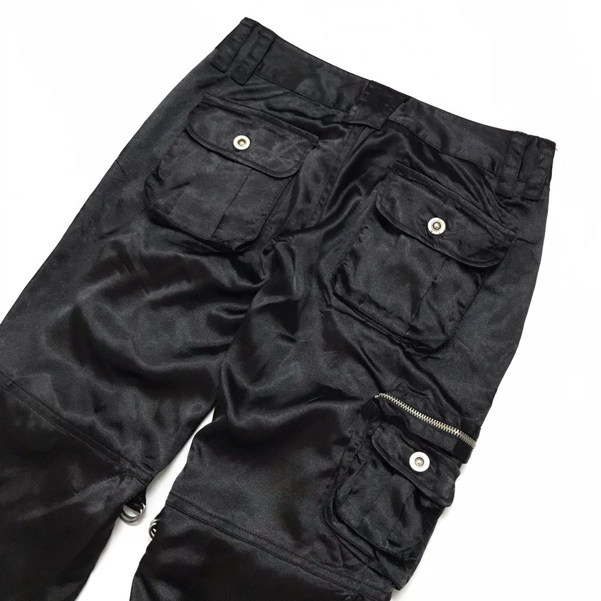 Japanese Brand Gas Mask Black Cargo Flared Pants Size 28" / US 6 / IT 42 - 5 Thumbnail