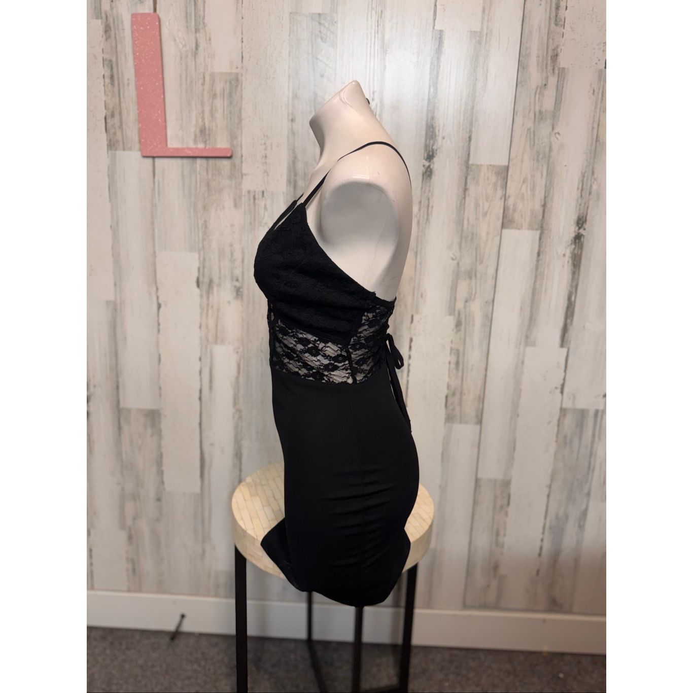 Other Windsor Black Lace Corset Bodycon Mini Dress Size Large L NW Size L / US 10 / IT 46 - 3 Thumbnail