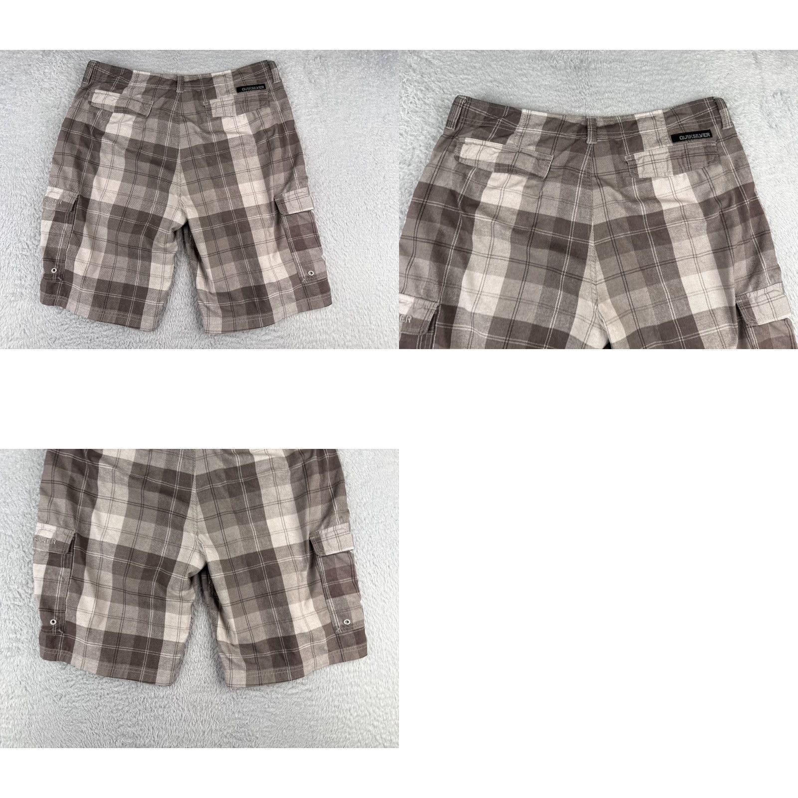 Quiksilver Quiksilver Mens Shorts 36 Brown Plaid Cargo Amphibians Polyester Blend Hyrbid 12" Size US 36 / EU 52 - 9 Thumbnail