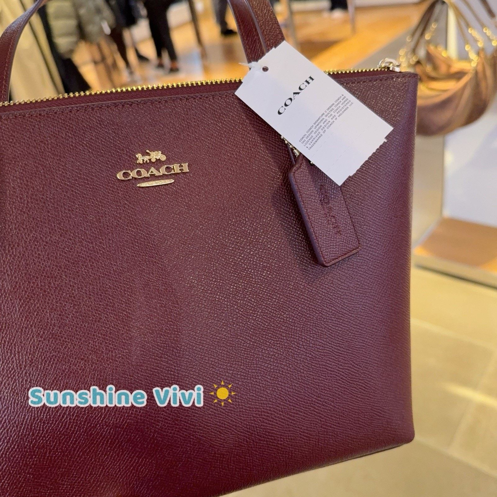 Coach NWT COACH Fiona Zip Tote Bag Canvas CW395, Dark Wine Size ONE SIZE - 2 Thumbnail