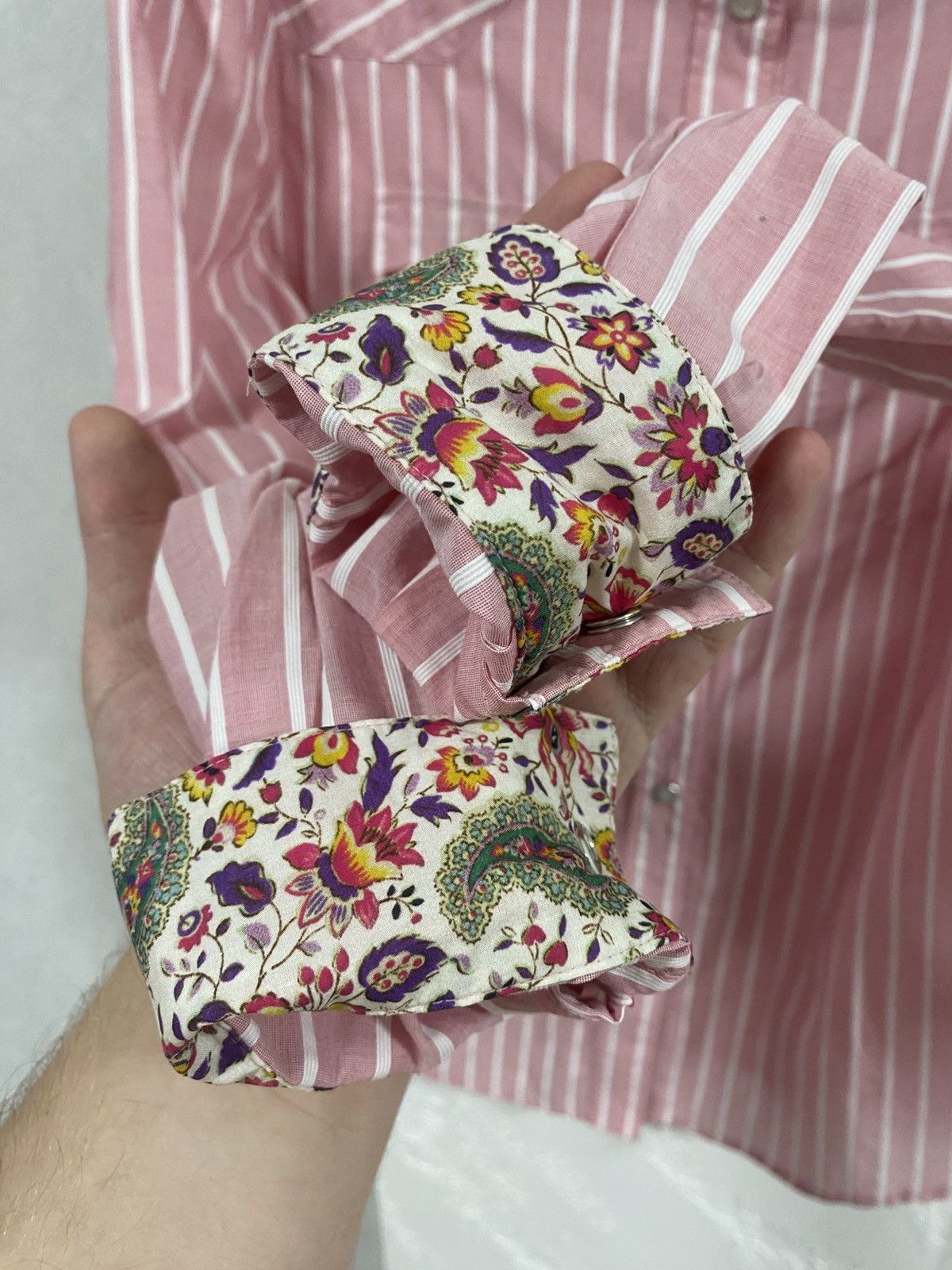 Etro Etro Pink Button Shirt White Stripes Western Style Size: 44 Size M / US 6-8 / IT 42-44 - 8 Thumbnail