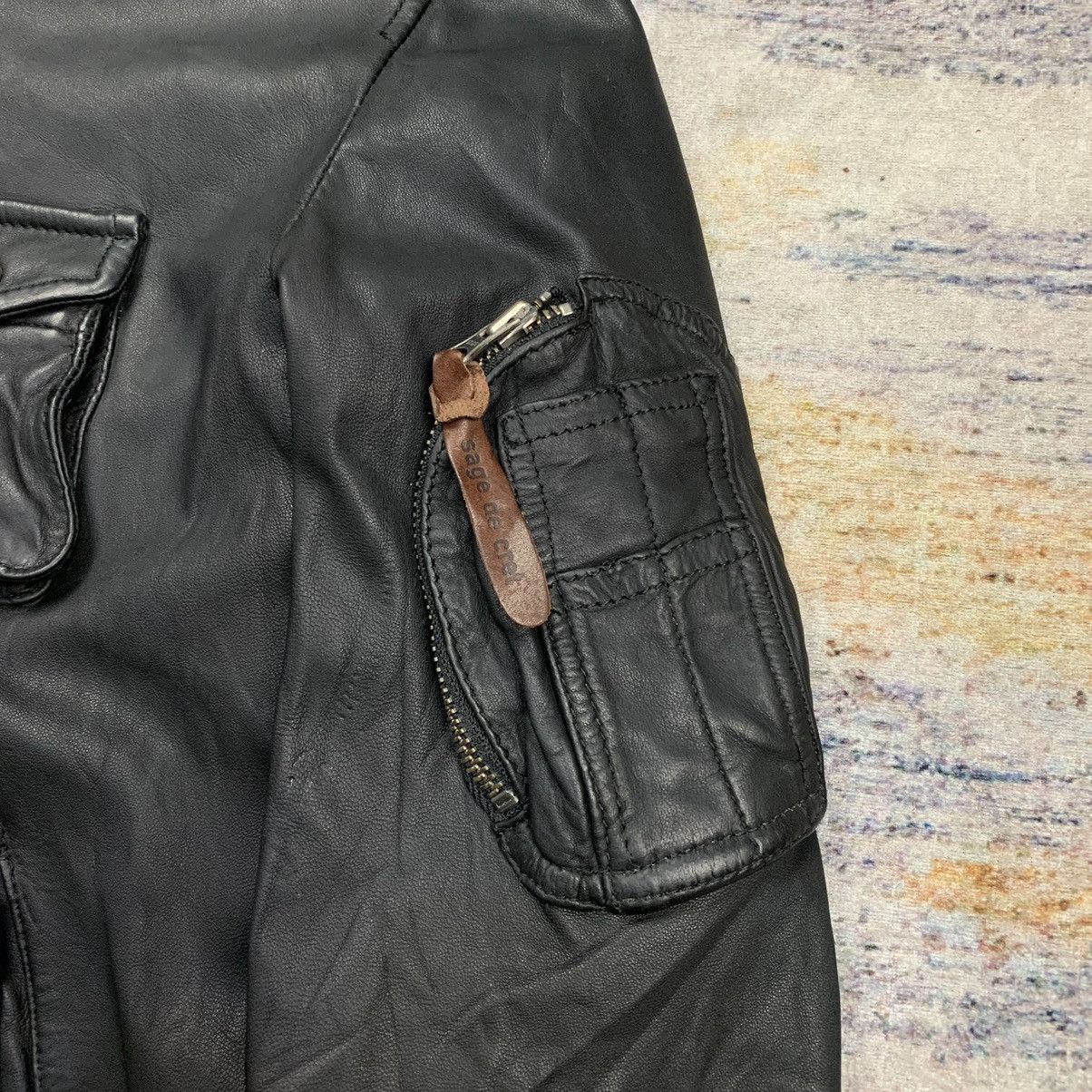 Isamu Katayama Backlash Sage de cret cargo leather jacket Size US M / EU 48-50 / 2 - 6 Thumbnail