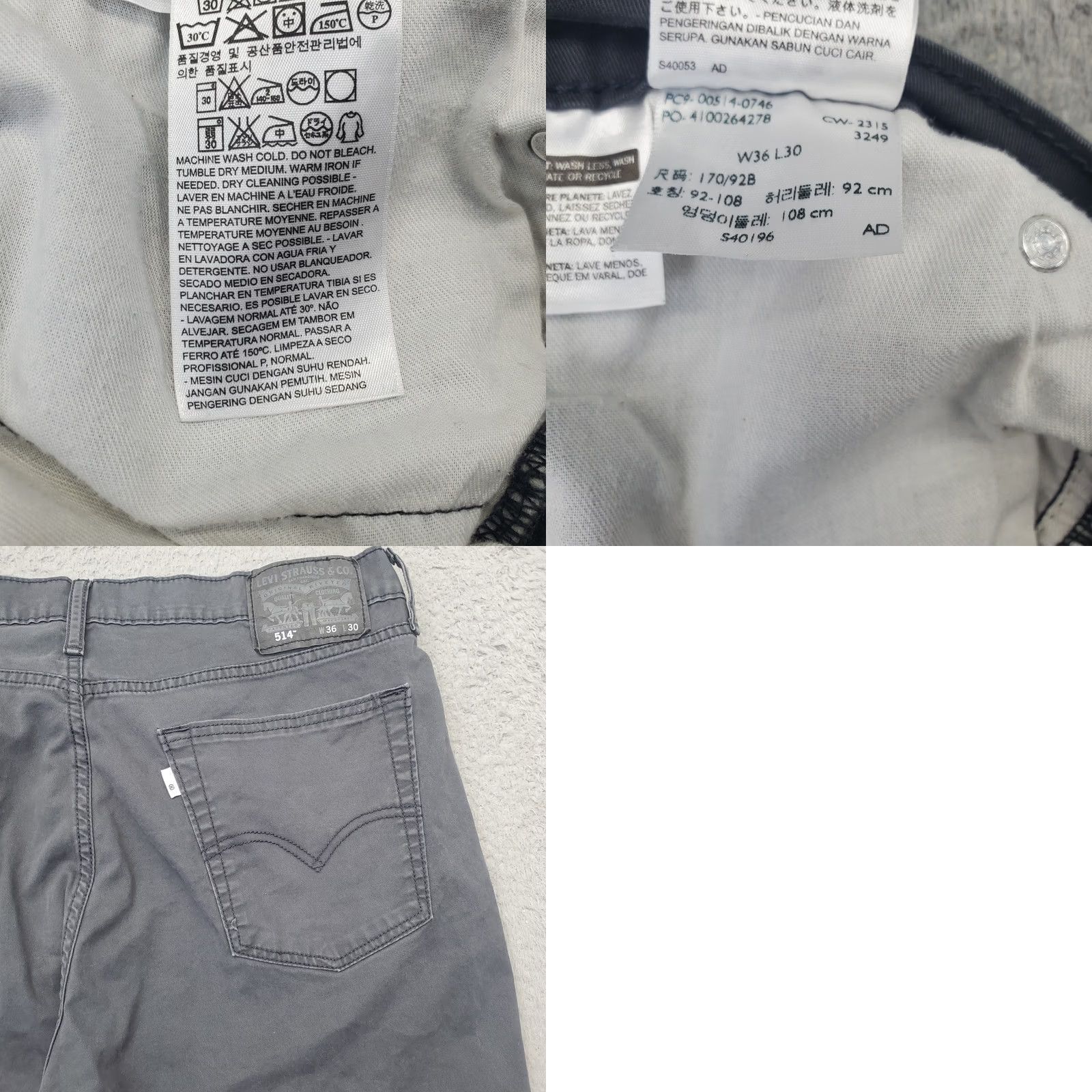 Levi's Levi's 514 Jeans Mens 36x30 Black Denim Stretch Straight Fit White Tab Streetwear Shirt Size US 36 / EU 52 - 8 Thumbnail
