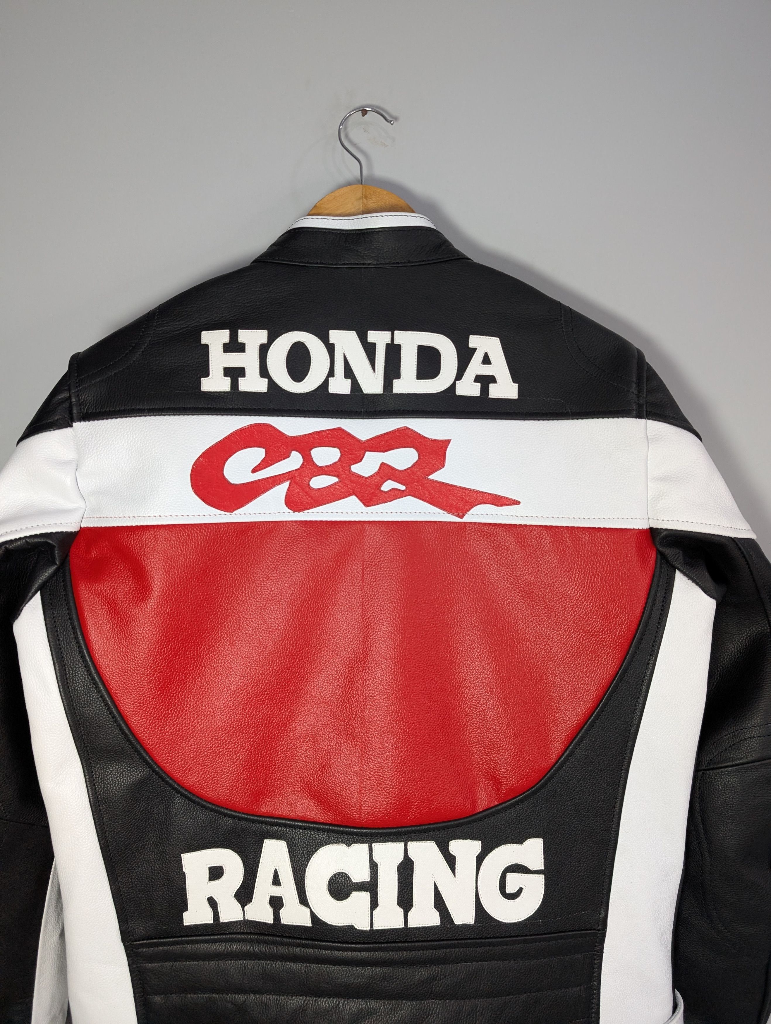 Vintage 🔥Honda🔥 90s Motorcycle Racing Real Cowhide Leather Jacket Size XL / US 12-14 / IT 48-50 - 6 Thumbnail