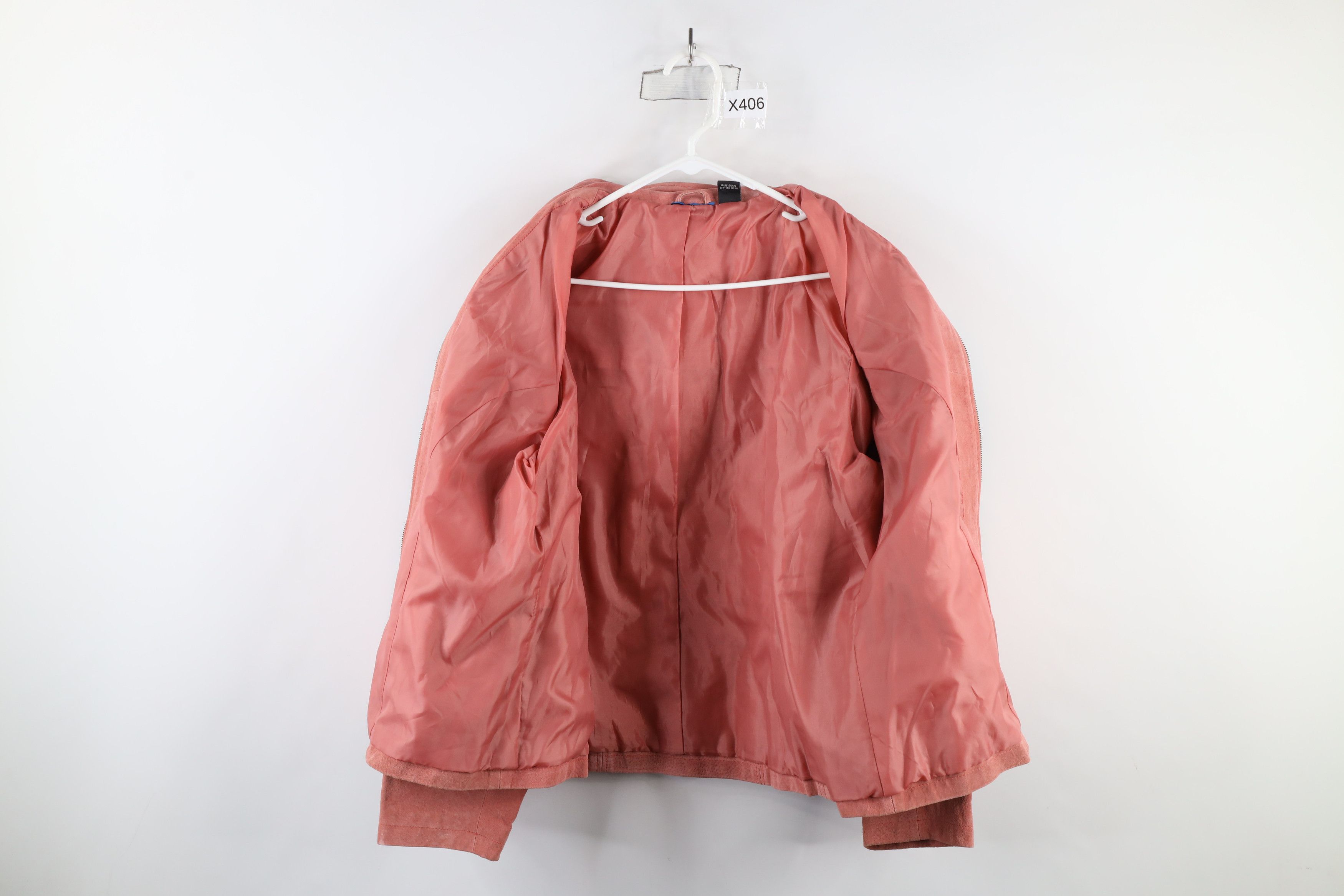 Vintage Vintage 90s Streetwear Leather Cafe Racer Bomber Jacket Pink Size XXL / US 16-18 / IT 52-54 - 9 Thumbnail