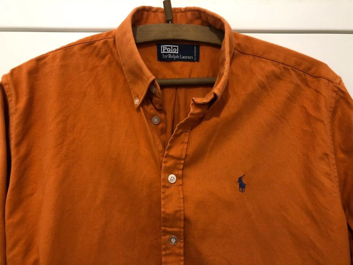 Polo Ralph Lauren Polo Ralph Lauren Vintage Orange Shirt Size US L / EU 52-54 / 3 - 4 Thumbnail