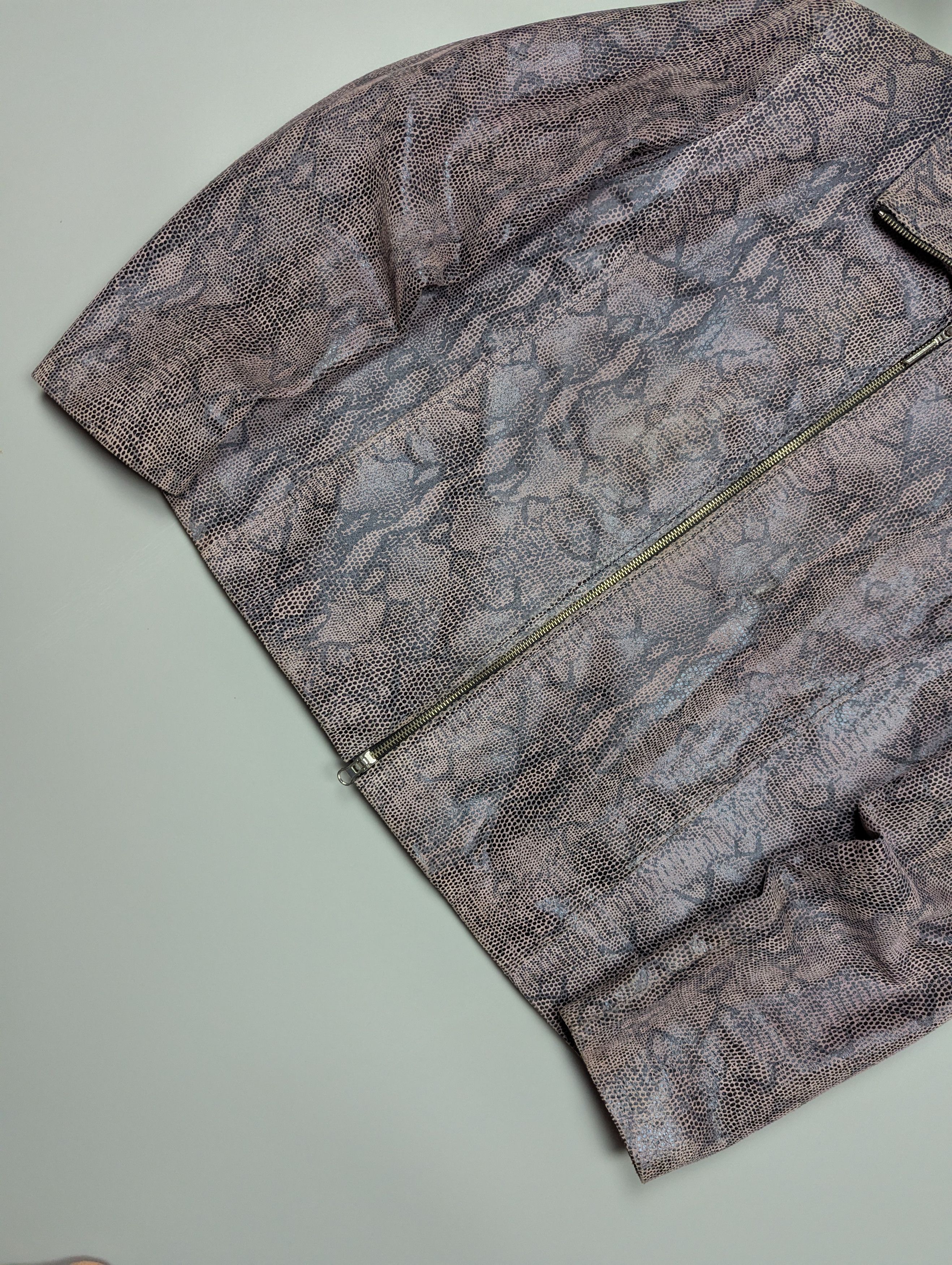Genuine Leather Julia S Roma Vintage Snake Print Leather Jacket Women’s M/L Size L / US 10 / IT 46 - 3 Thumbnail