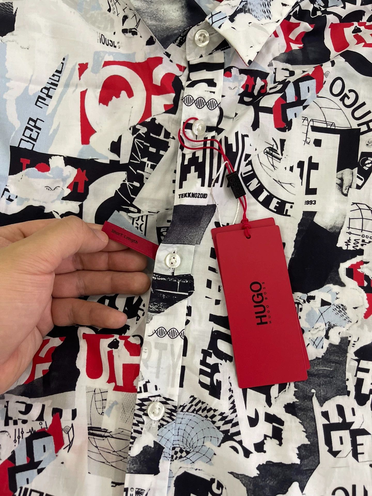 Hugo Boss BOSS Printed Cotton Shirt L New With Tags Size US L / EU 52-54 / 3 - 3 Thumbnail