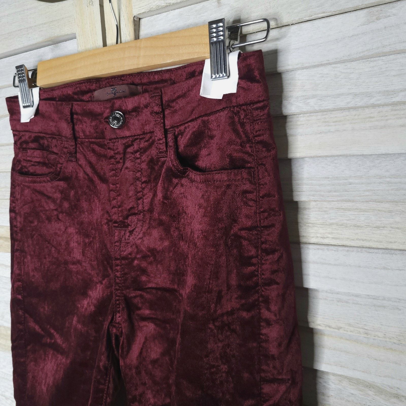 7 For All Mankind 7 For All Mankind Velvet Skinny Jeans Size 25 in Wine Size 25" / US 0 / IT 36 - 5 Thumbnail