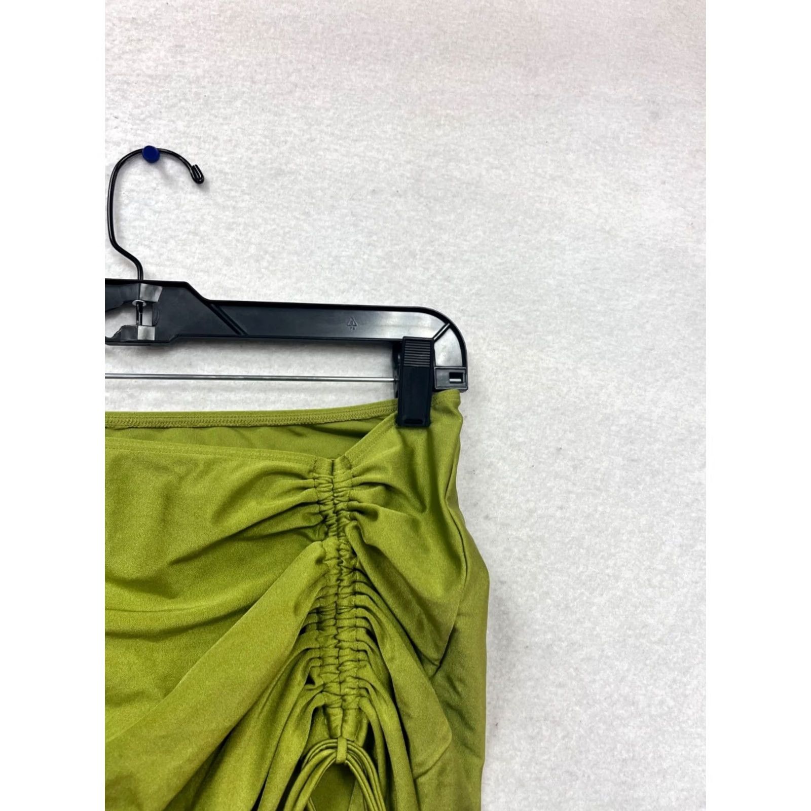 Olive White Fox Swim Cover Ruched Olive Green S/M Womens Size ONE SIZE - 4 Thumbnail