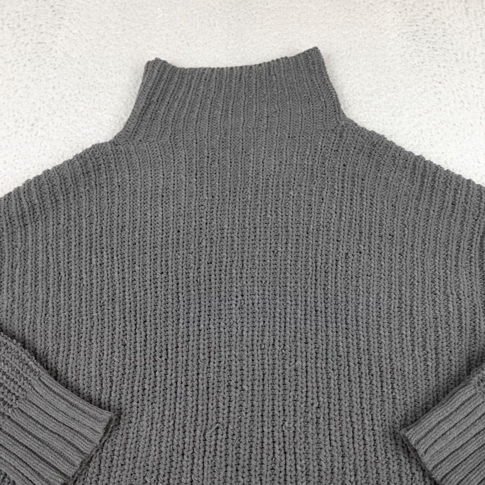 Vintage Aerie Sweater Womens Medium Gray Chunky Knit High Neck Oversized Relaxed Size M / US 6-8 / IT 42-44 - 7 Thumbnail